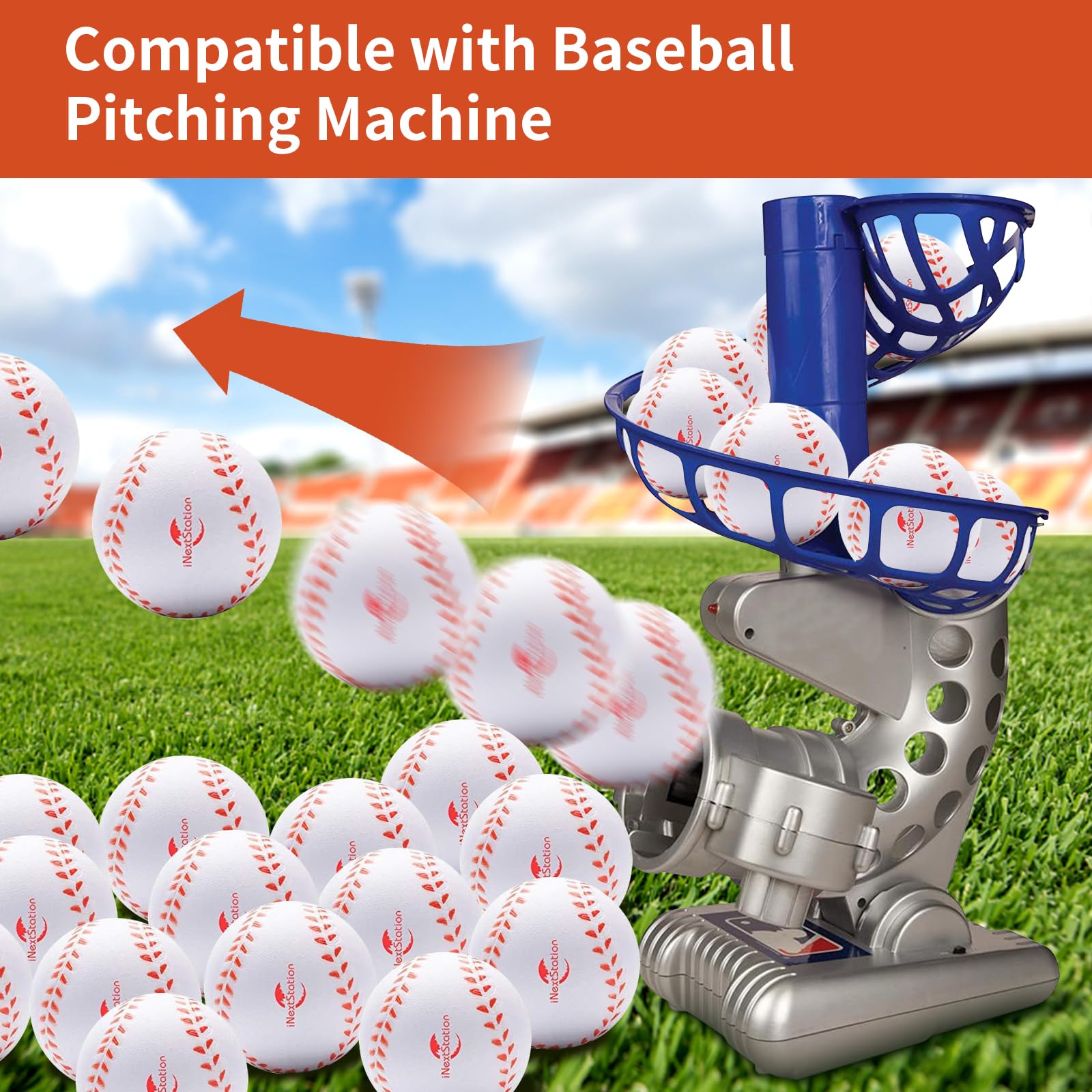 iNextStation Soft Foam Baseballs - 12 Pack, 9 Inch Practice Baseballs for Kids & Teens | Perfect for Backyard Training, T-Ball Practice & Indoor Baseball Games