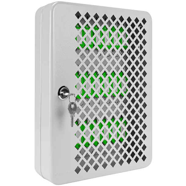 Barska CB13756 27-Key Wall Mount Key Cabinet with Mesh Front & Lock - Secure Key Storage for Home, Office, or Business Use