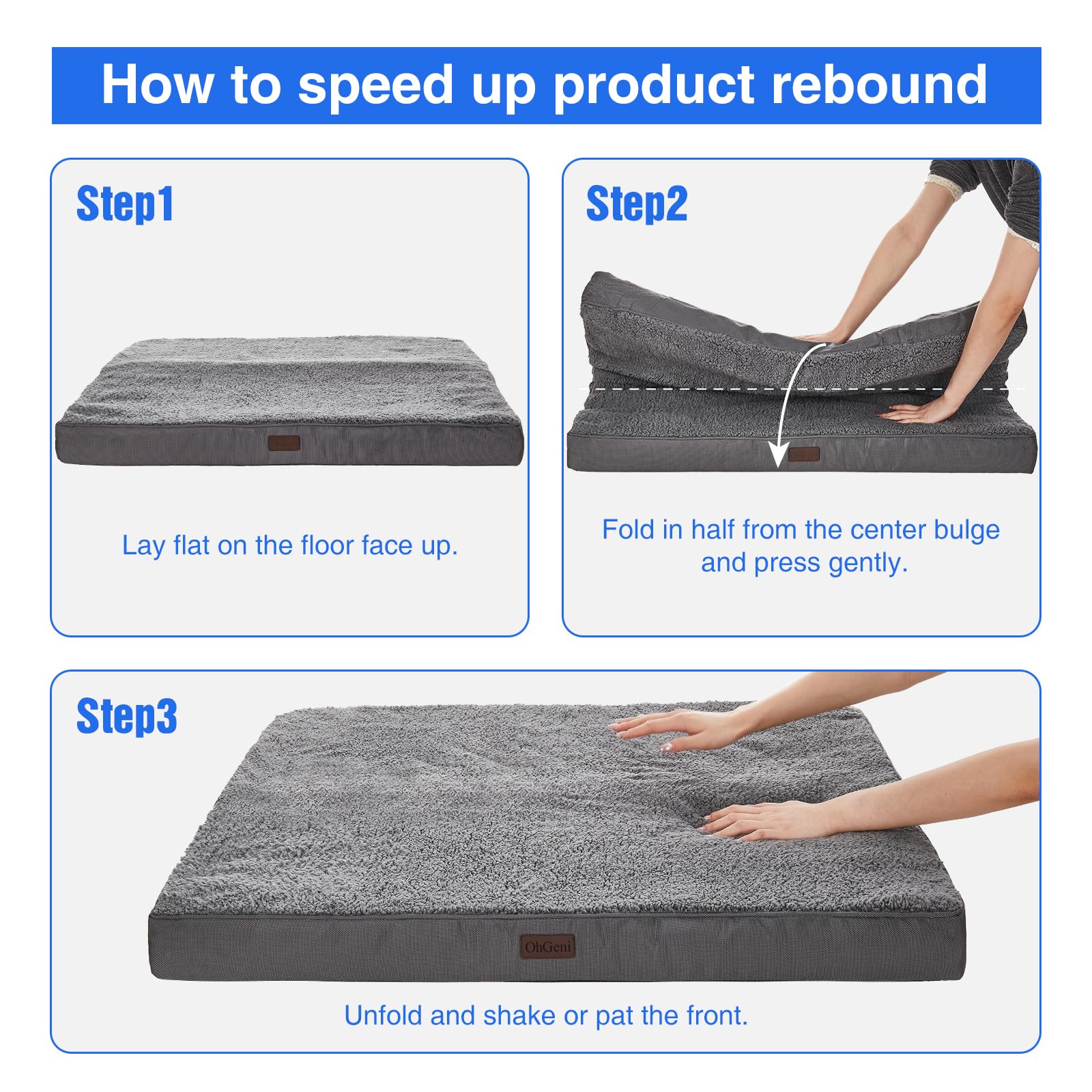 Orthopedic Dog Bed for Medium Dogs - Plush Egg Foam Support, Non-Slip Bottom, Waterproof & Machine Washable Cover - Perfect for Arthritis Relief & Comfortable Sleeping in Kennels or Living Rooms