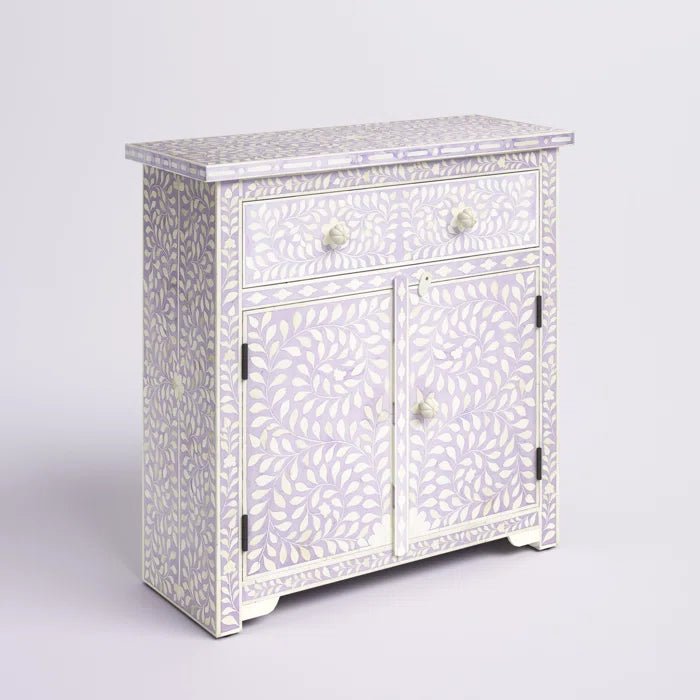 Exclusive Handmade Floral Inlay Kitchen Cabinet - Elegant Wooden Cabinet Door for Modern & Traditional Kitchens - Perfect for Home Renovation & Interior Design