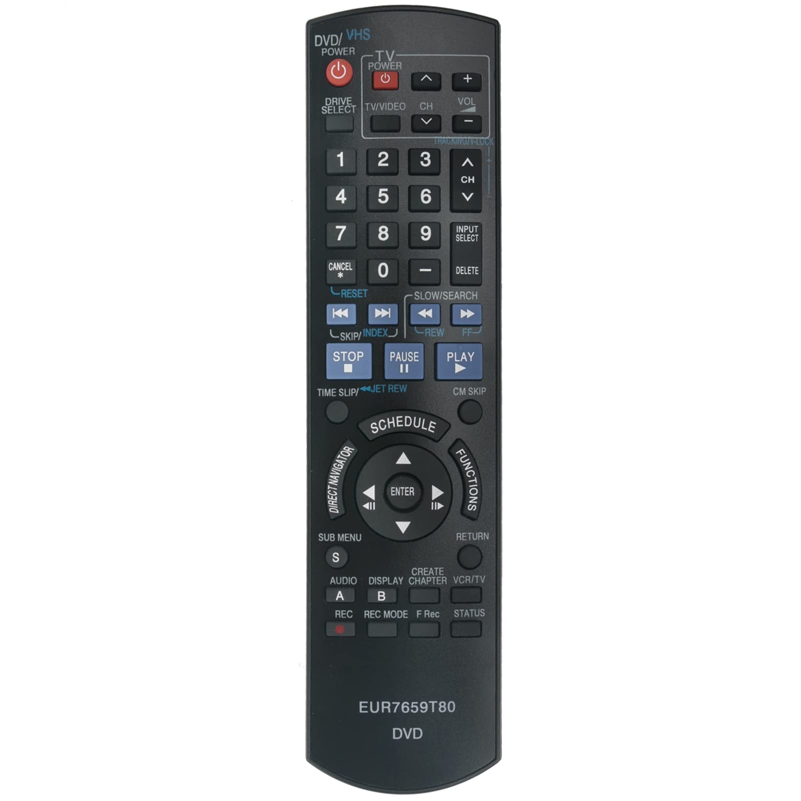 Original Remote Control Replacement for Panasonic DMR-EZ47 DVD Recorder - Compatible with DMR-EZ47V, DMR-EZ475, DMR-EZ47VK Models - Perfect for Home Entertainment & Media Playback
