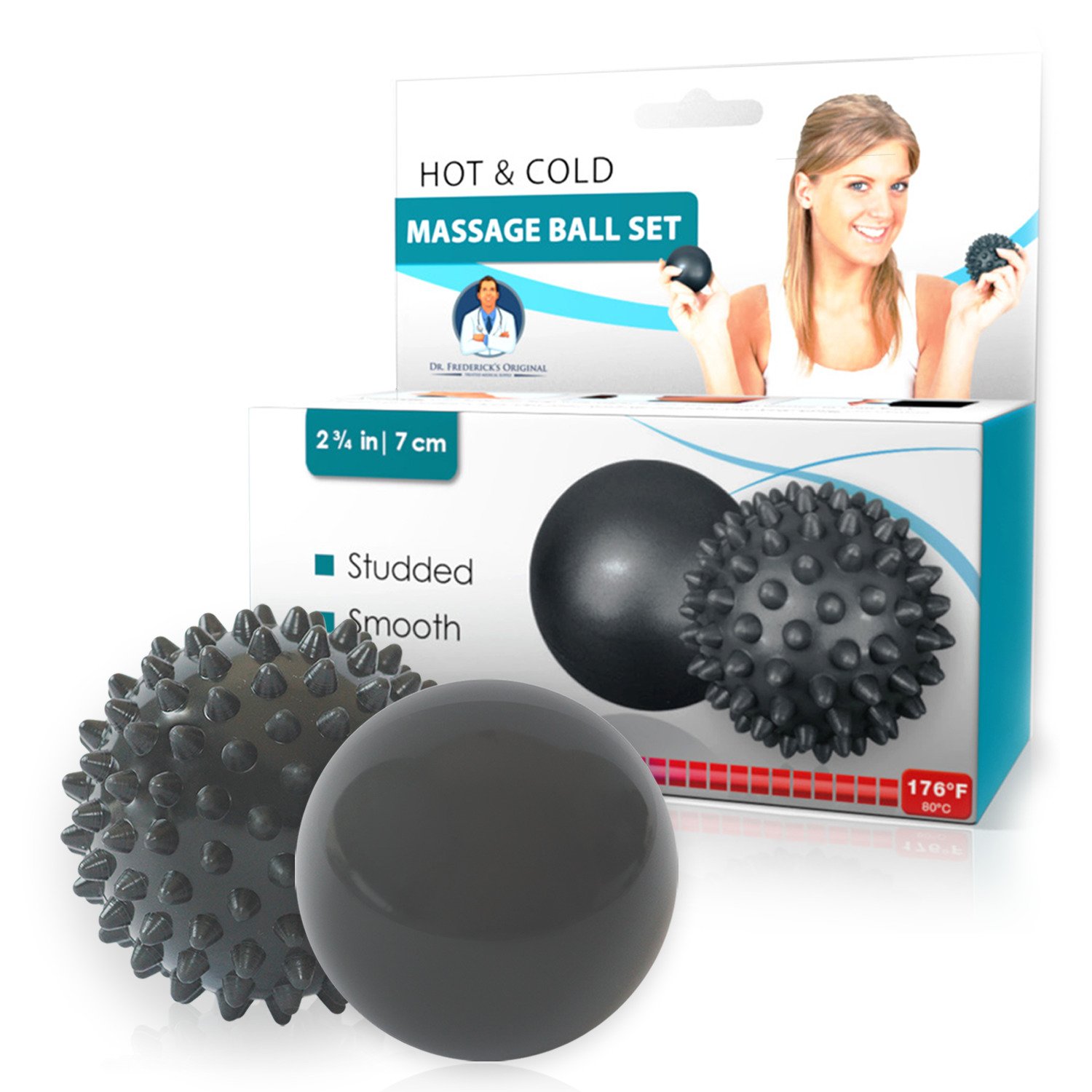 Dr. Frederick's Original Therapy Ball Set - Temperature Sensitive Massage Balls for Pain Relief, Muscle Recovery & Relaxation - Perfect for Home, Office & Gym Use