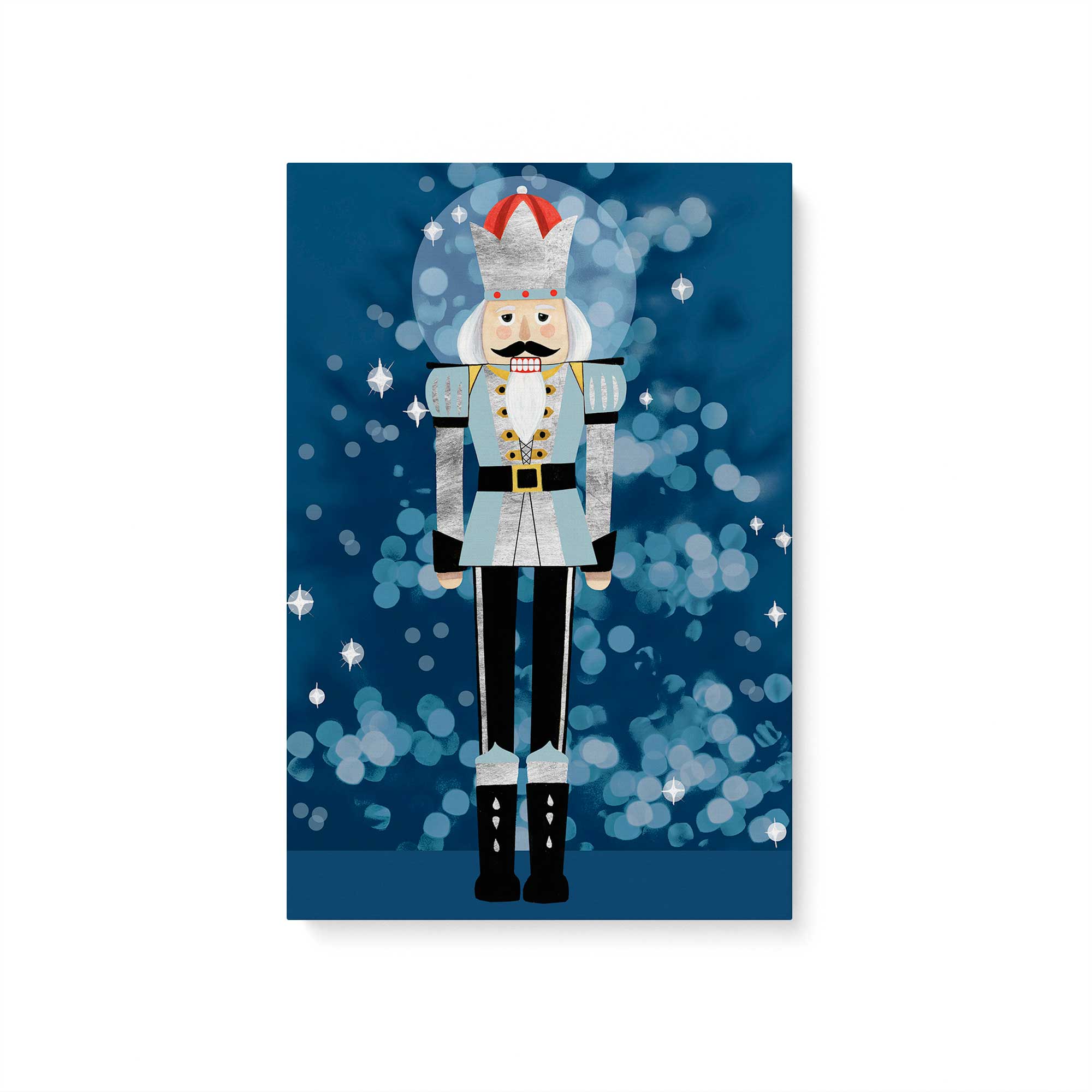 Blue Classic Nutcracker Canvas Print - Holiday Home Decor, Christmas Wall Art for Living Room & Bedroom