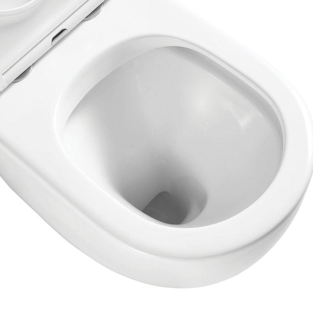 Fienza K025 PS 2 Alix Wall-Mounted Toilet Suite with Slim Seat and P-Trap - Space-Saving Modern Bathroom Solution for Small Homes and Apartments