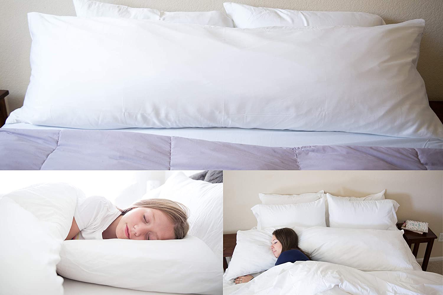 Premium Polyester Body Pillow for Adults - Medium Support & Comfort - Perfect for Side Sleepers, Back Pain Relief & Pregnancy Support