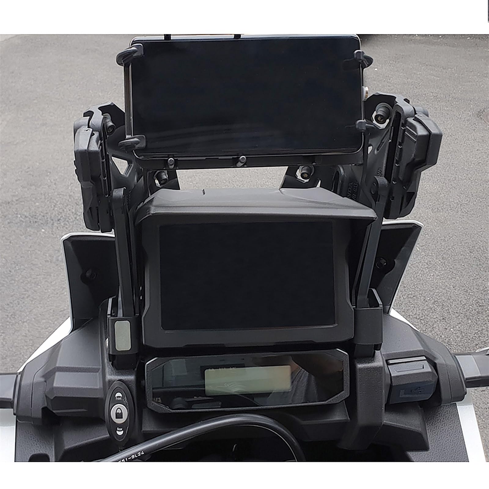 WEAVVE Motorcycle Front Mid Navigation Bracket with Phone Charging | Compatible with Honda CRF1100L Africa Twin Adventure Sports | Universal Phone Mount for Adventure Riding & GPS Navigation (Color: Sets)