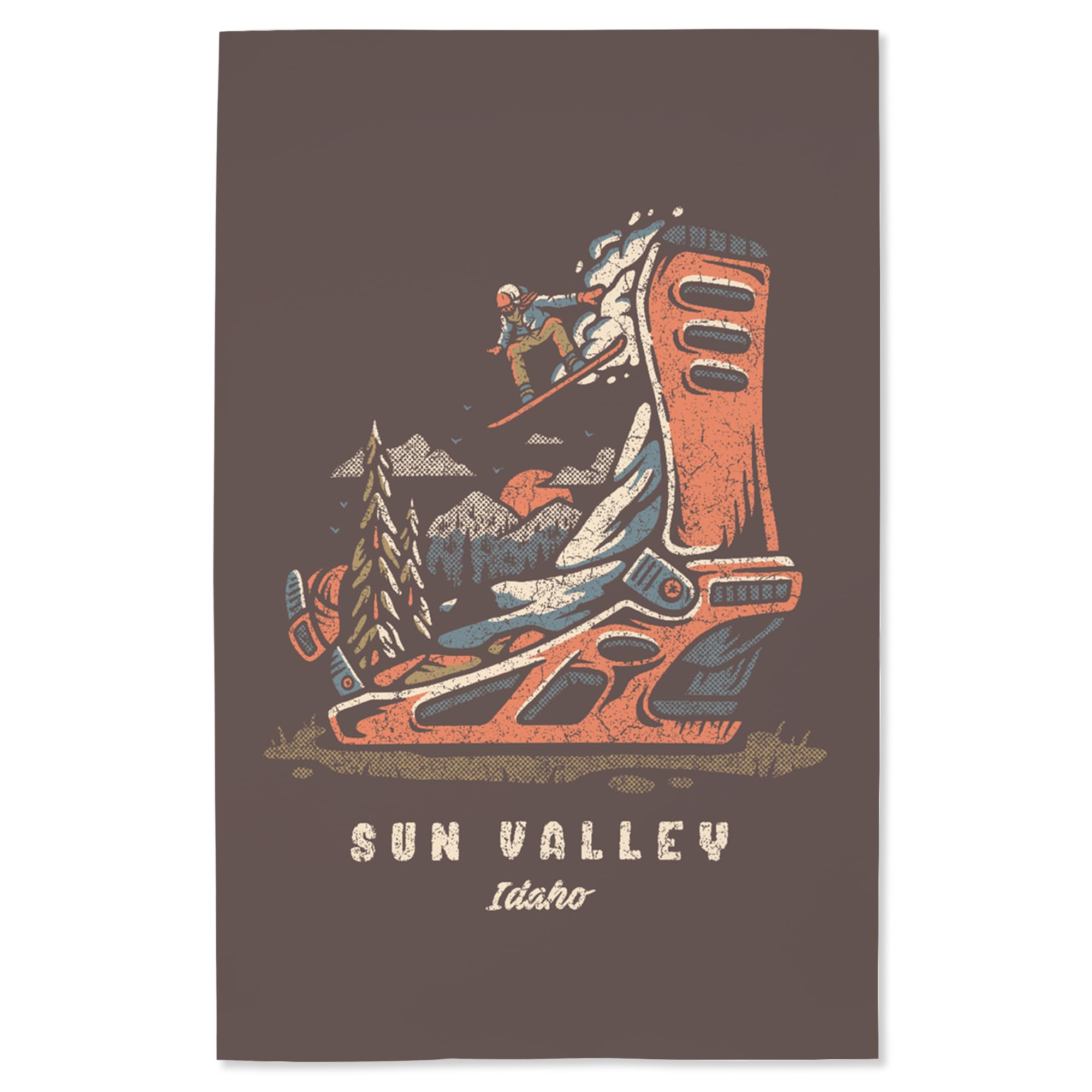 Lantern Press 16x24 Inch Giclee Art Print - Sun Valley Idaho Snowboard Landscape Wall Decor - Perfect for Home, Office & Cabin Wall Art