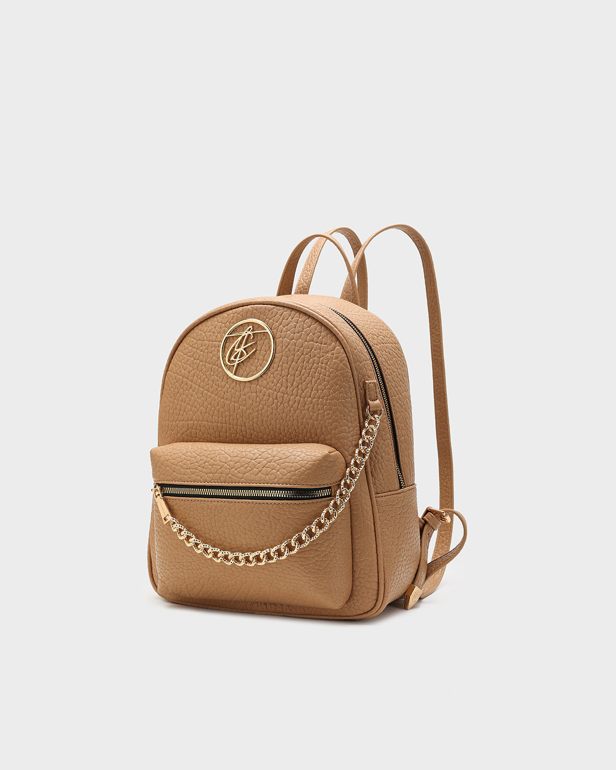 Aurelian Chain Backpack in Tan Brown - Stylish & Durable Leather Backpack for Women & Men - Perfect for Work, Travel & Daily Commute