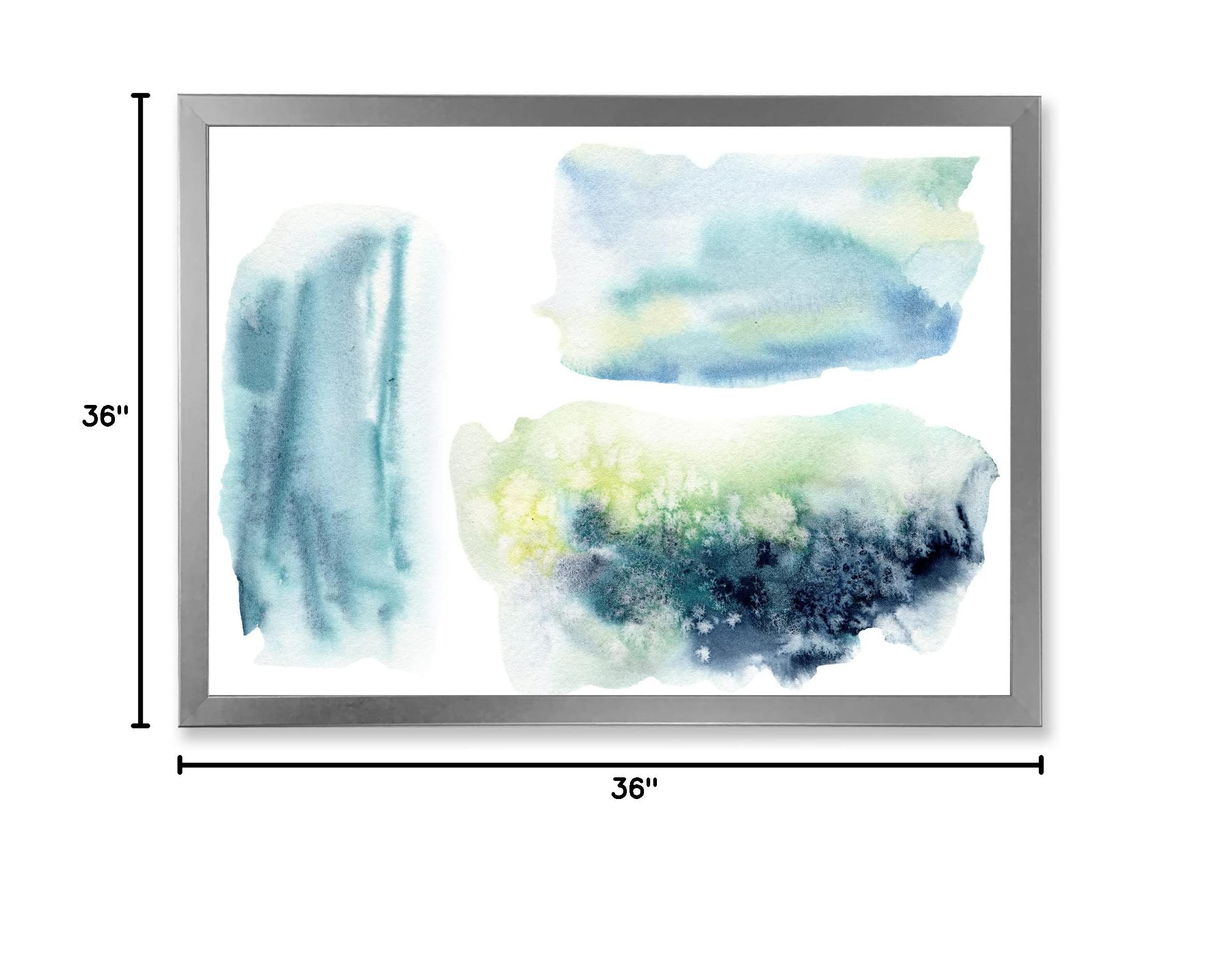 Abstract Underwater Clouds Modern Framed Wall Art - Contemporary Ocean Themed Home Decor for Living Room, Bedroom & Office