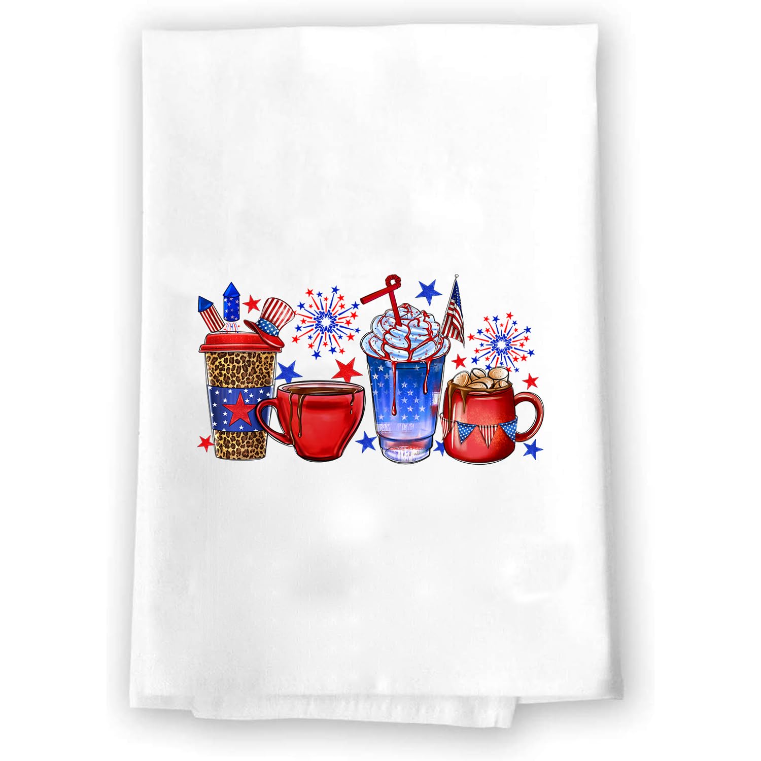 American Flag Hand Towels - Patriotic Red White and Blue Kitchen & Bath Towels for Memorial Day, 4th of July, Summer Home Decor | USA Holiday Decorations for Spring, Fall, and Seasonal Accents | Perfect for Parties, BBQs, and Patriotic Home Styling
