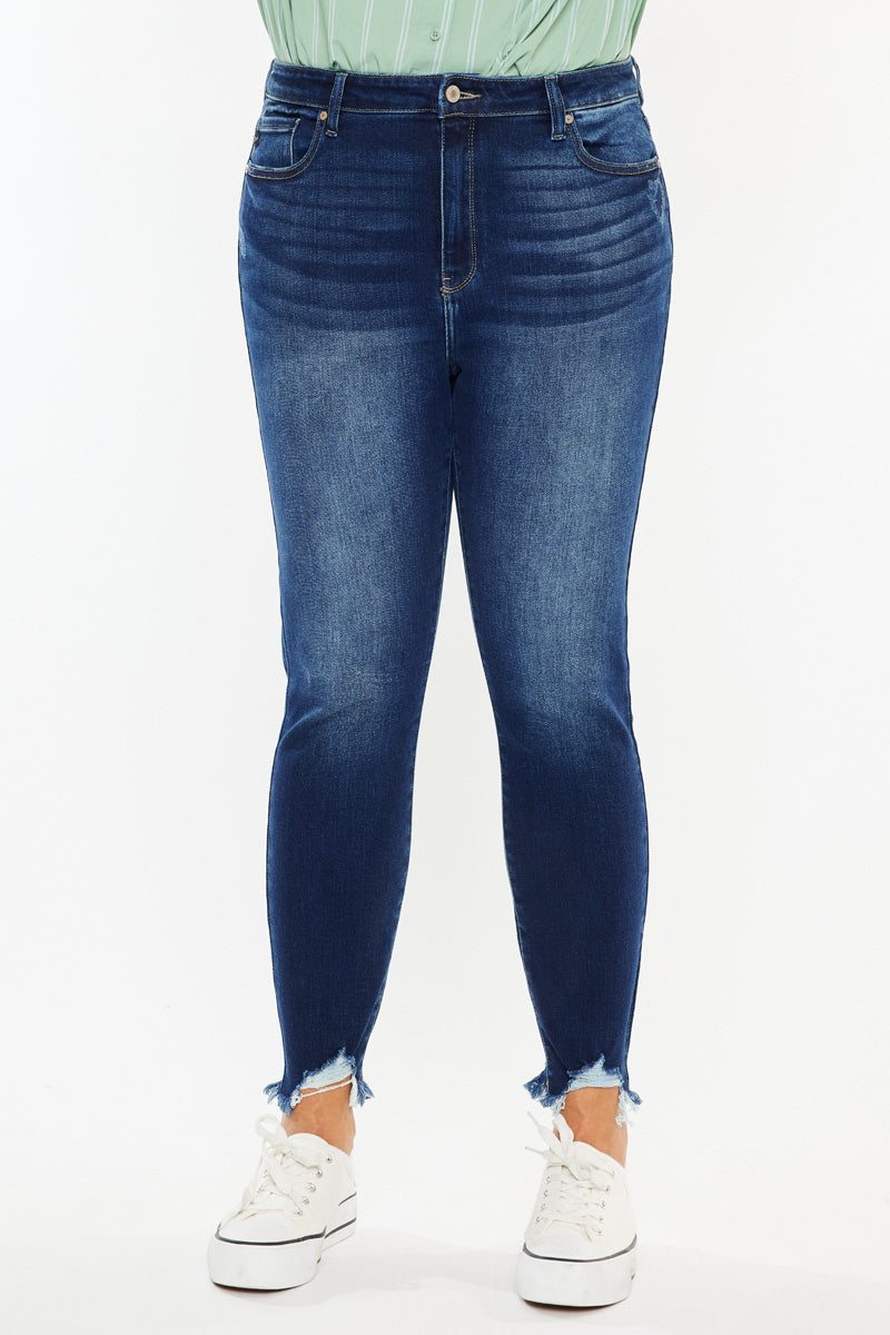 Lucero High Rise Ankle Skinny Jeans for Women - Plus Size Stretch Denim Pants - Comfortable & Flattering Fit for Casual Wear, Work or Night Out