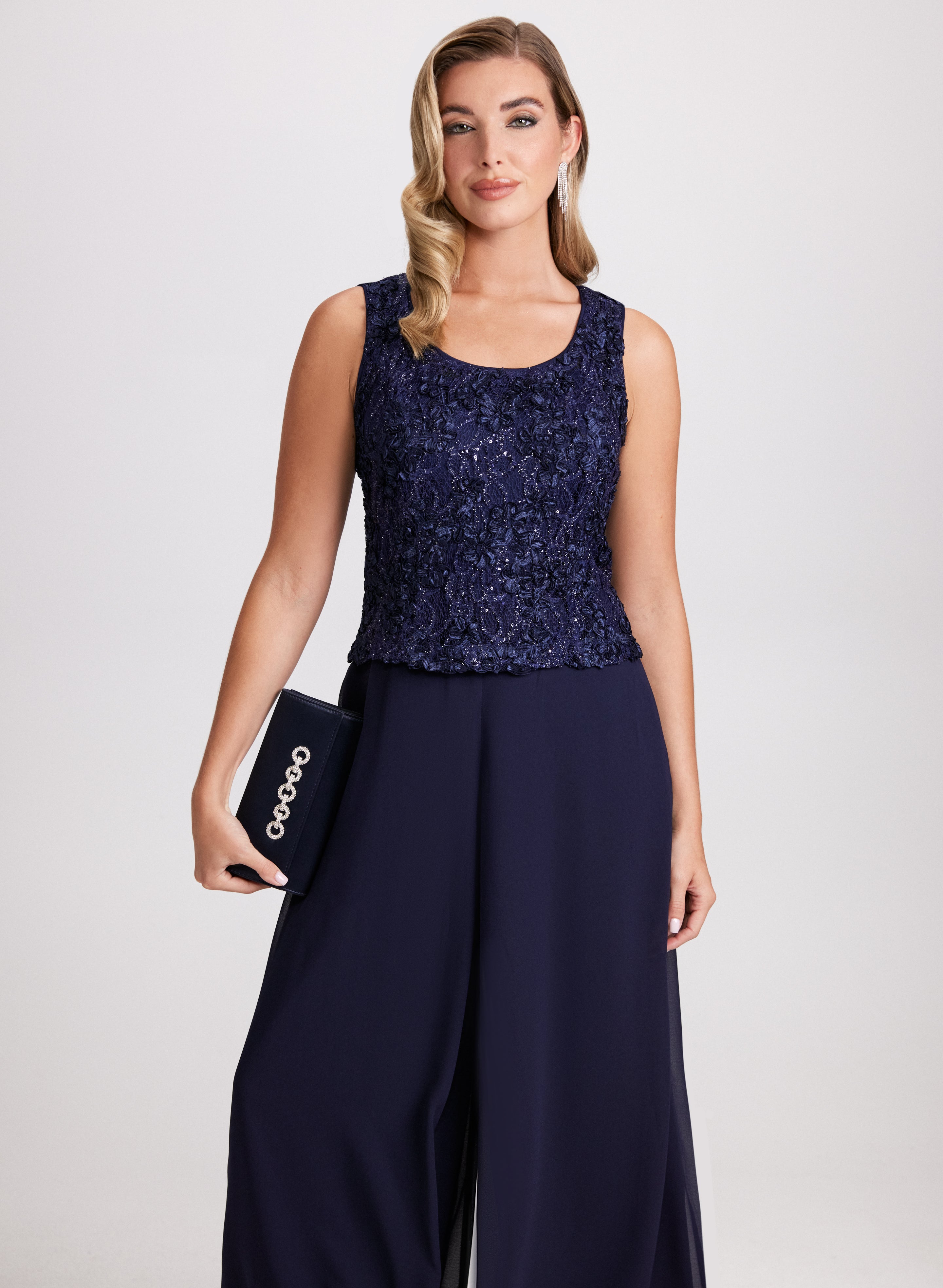 Elegant Chiffon Jumpsuit and Jacket Set for Women - Summer Casual Outfit for Beach, Party & Wedding Occasions