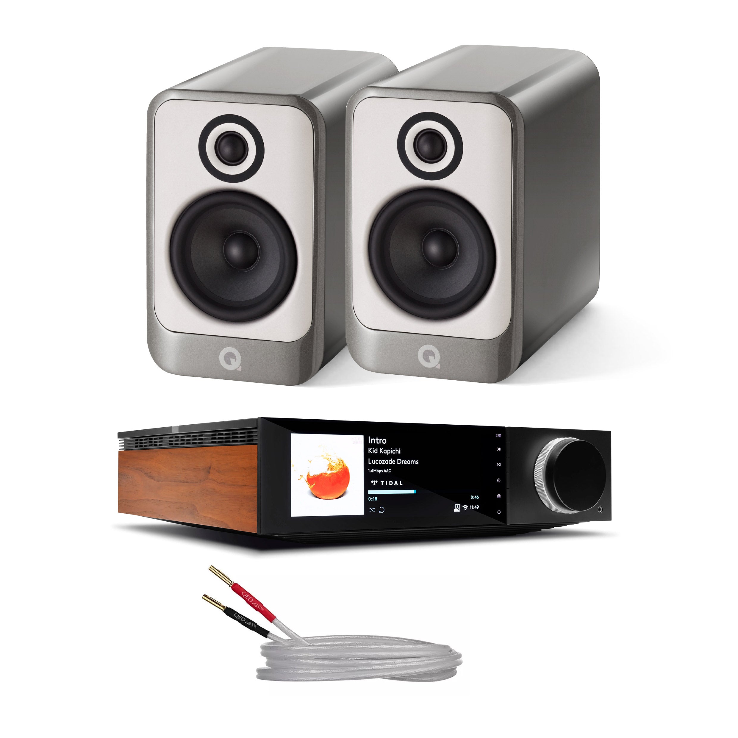 Q Acoustics Concept 30 Bookshelf Speakers with Amplifier Bundle - Premium HiFi Audio System for Home Theater & Music Listening