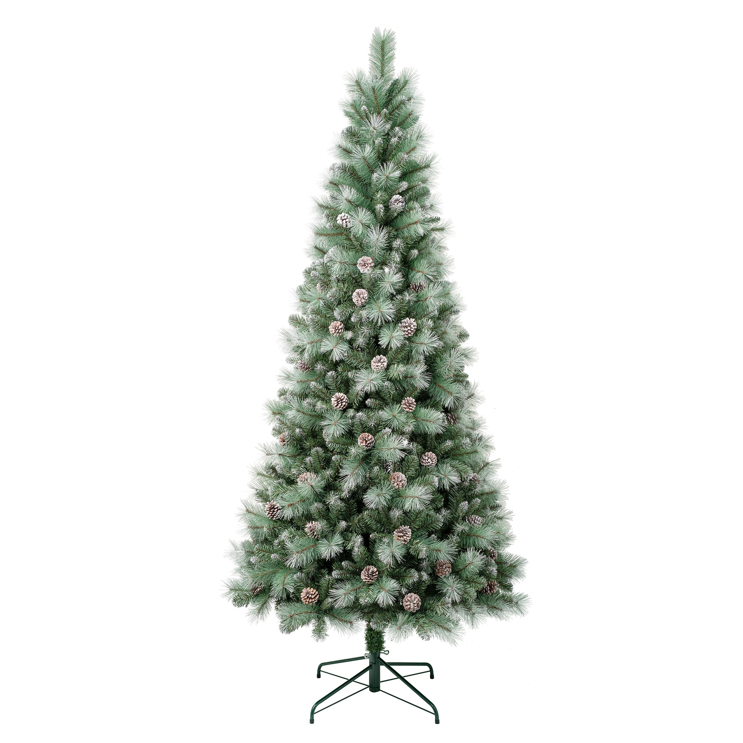 7.5 ft. Perry Mixed Pine Artificial Christmas Tree - Premium Realistic Holiday Decor for Home, Office & Party | Flocked & Unlit