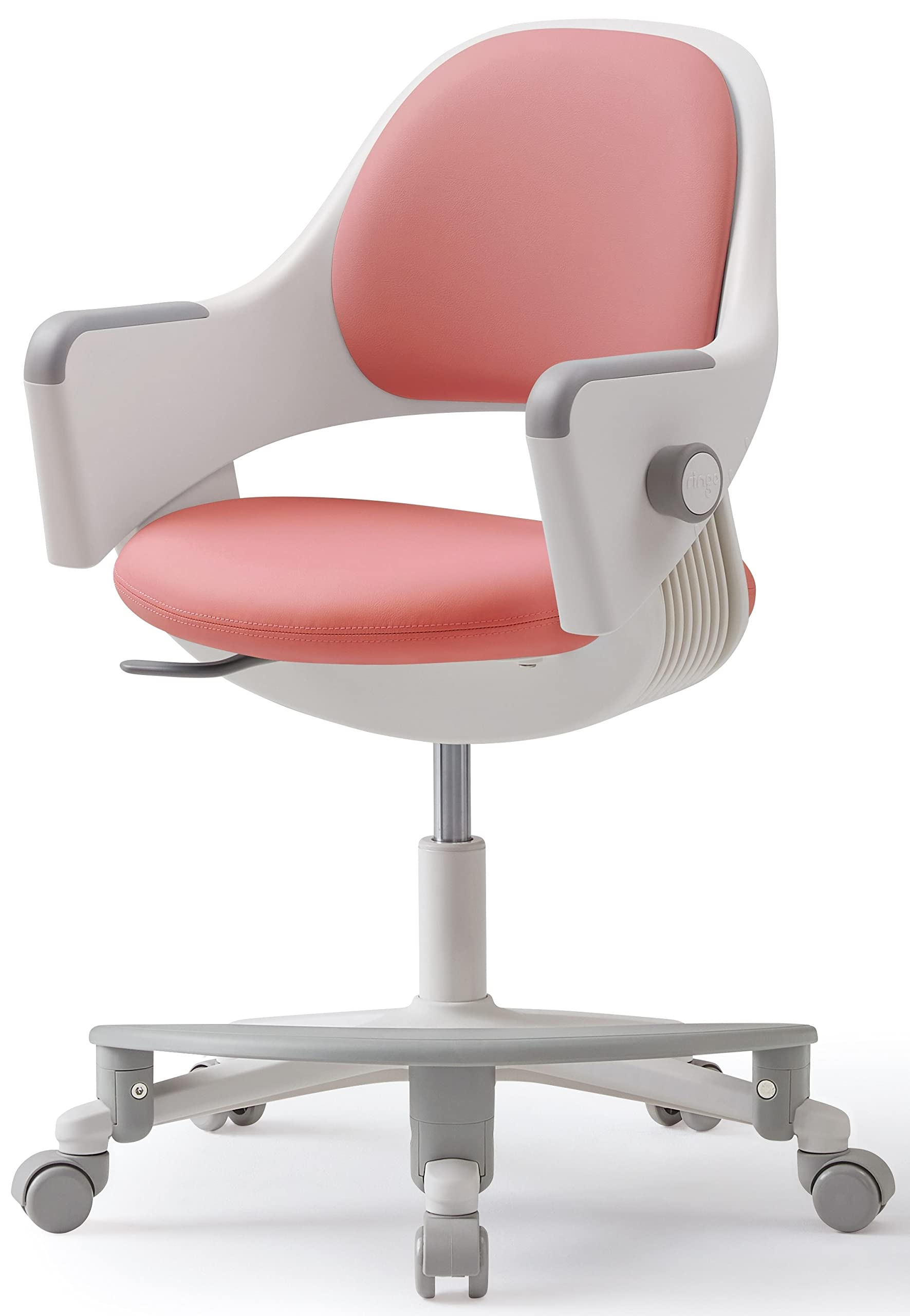 SIDIZ Ringo Ergonomic Kids Desk Chair with Adjustable Height, Footrest & 4-Step Growing Function - Swivel Office Chair with Sit-Locking Casters for Study & Homework (Rosy Pink) - Perfect for Children's Bedroom & Homeschooling Setup