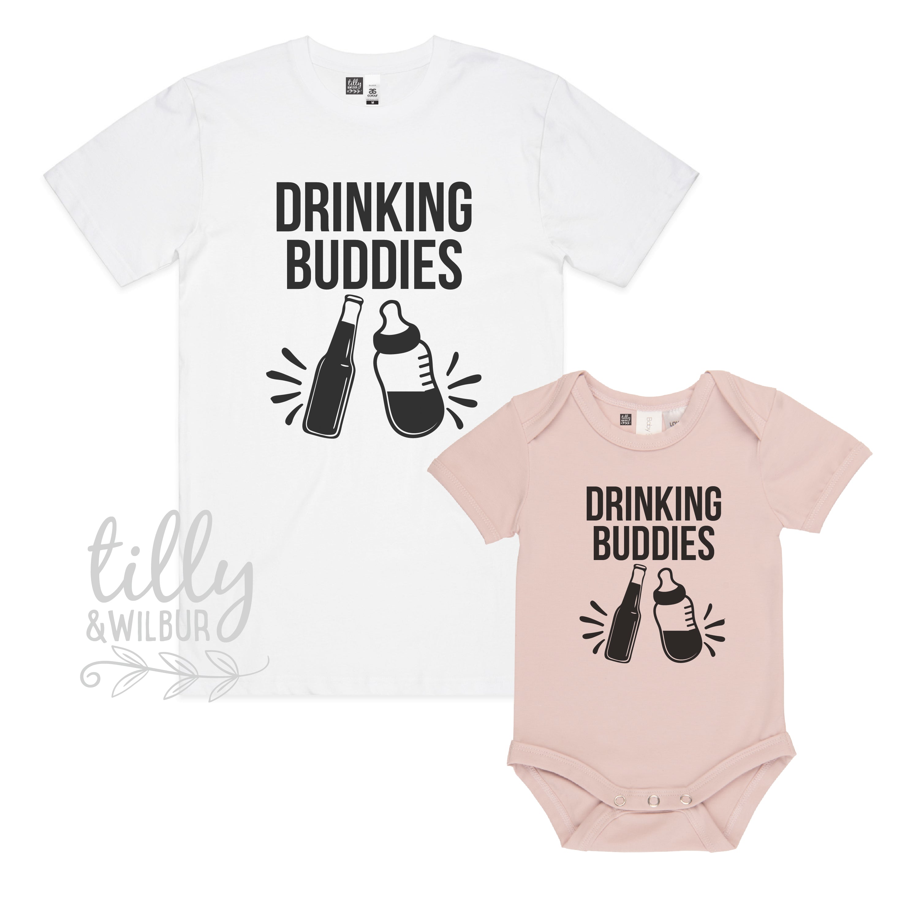 Drinking Buddies Beer Matching Outfit Set - Fun Coordinating Couple & Group Costumes for Parties, Halloween & Game Day Celebrations