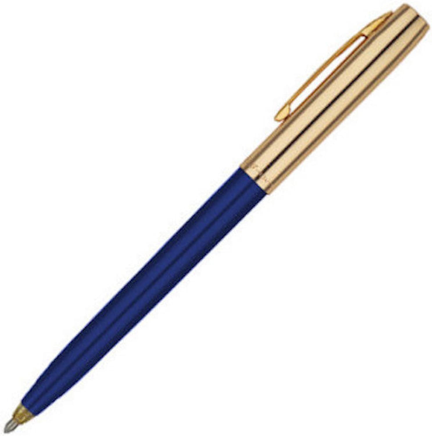 Fisher Space Pen Cap-O-Matic Ballpoint Pen - Blue with Brass Trim (Gift Boxed) - Perfect for Office, Travel & Outdoor Writing