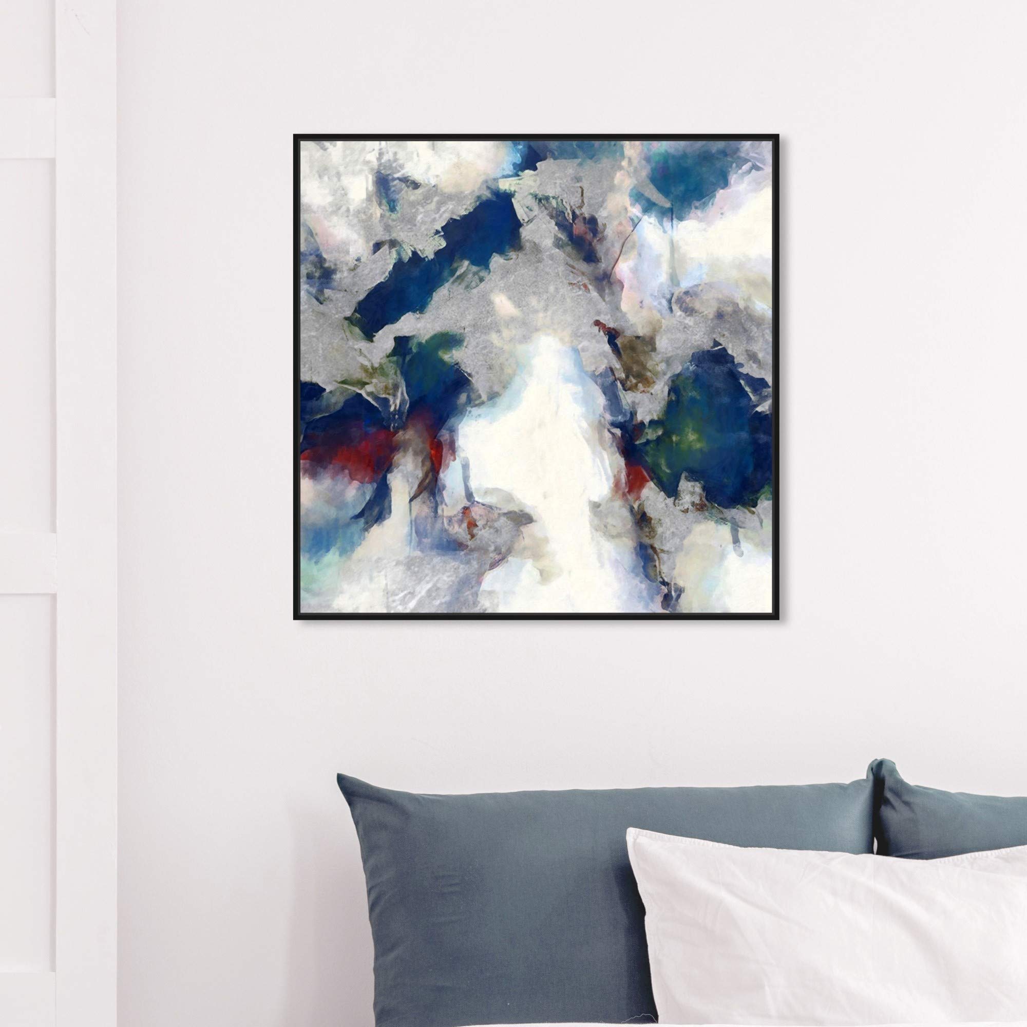 Oliver Gal Artist Co. Abstract Premium Wall Art Canvas Print - 'Explosive Shade' Modern Home Decor, 30x30 Inches, Blue & White - Perfect for Living Room, Bedroom & Office Wall Decor