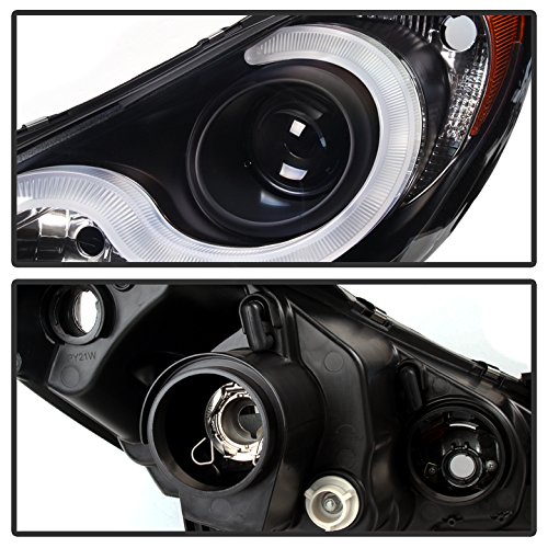 Xtune LED Tube DRL Headlights for 2011-2013 Hyundai Sonata - Black/Clear Lens - High Visibility Daytime Running Lights for Enhanced Safety & Style