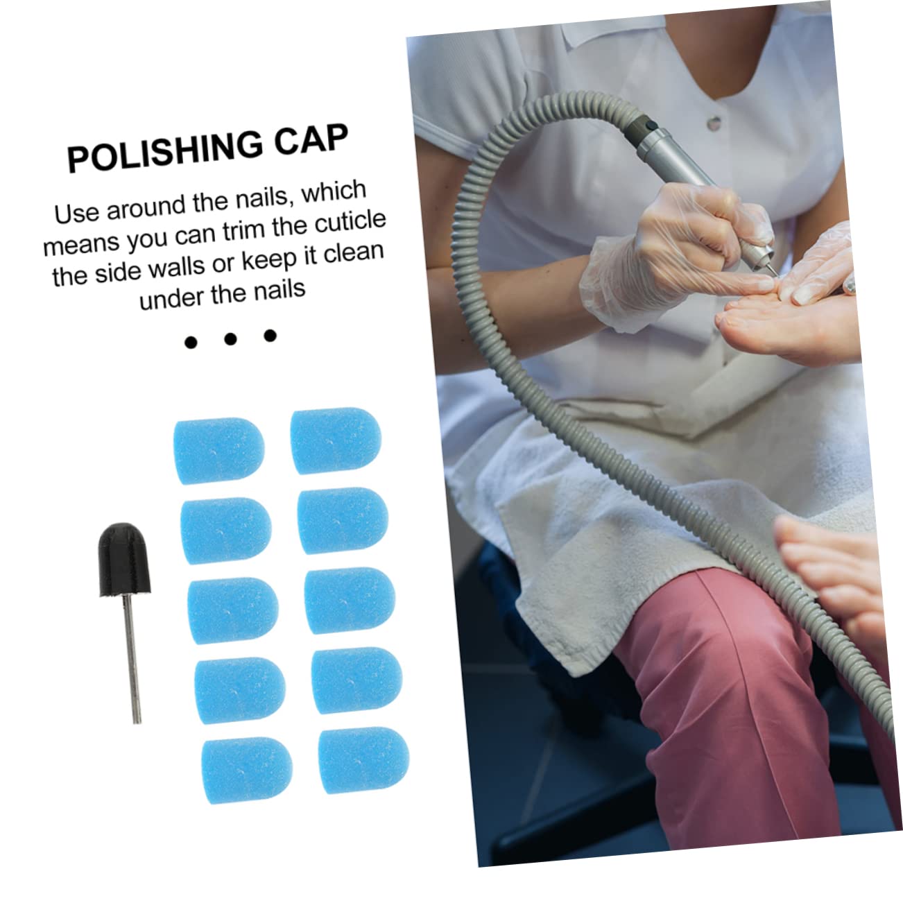 Minkissy 2 Sets Nail Sanding Caps & Electric Nail Drill Bits Kit - Professional Manicure Pedicure Tools for Cuticle Care & Nail Shaping - Perfect for Salon, Home Use & DIY Nail Art