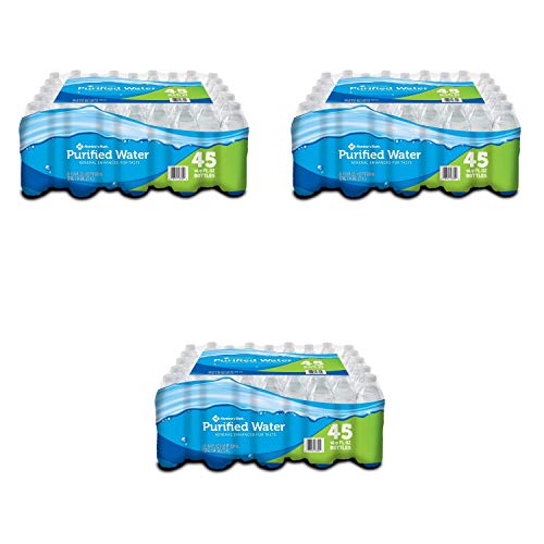 Member's Mark Purified Water Bottles, 45 Count (3-Pack) - Stay Hydrated at Home, Office or Gym | 16.9 Fl Oz Bottled Water for Daily Use