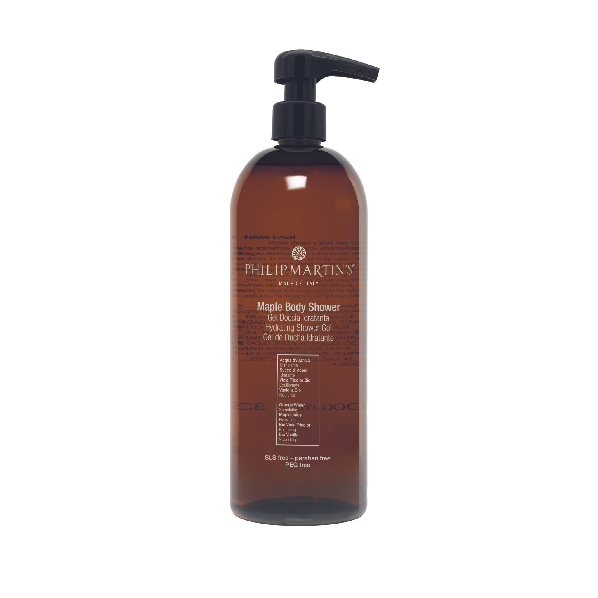 Philip Martin's Maple Body Shower Gel - Hydrating Maple Scented Body Wash for Dry Skin (33.8 oz) | Moisturizing Bath & Shower Essential for Relaxing Spa Experience at Home