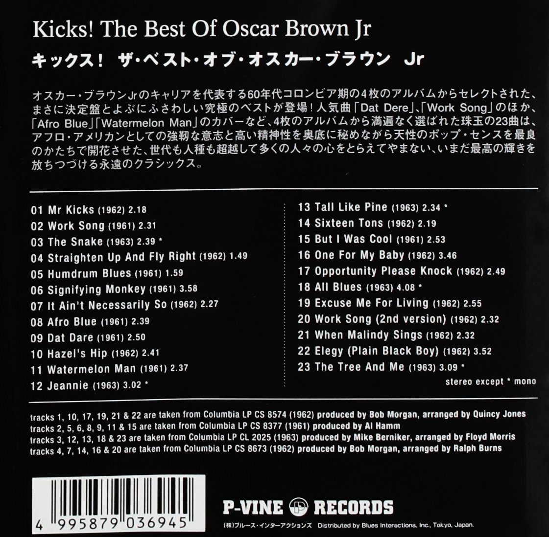 Kicks! The Best of Oscar Brown Jr - Classic Jazz Music Album for Relaxation, Study & Entertainment