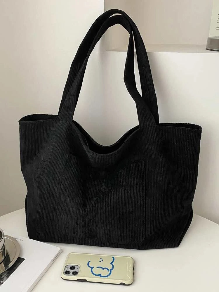 Stylish Large Tote Bag for Women - Durable Canvas Carryall with Long Handles - Perfect for Work, Travel, Shopping & Beach Day Essentials