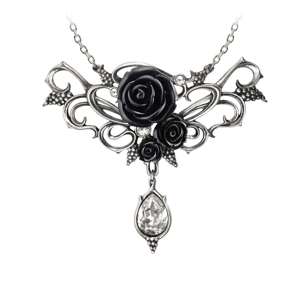Alchemy of England P700 BACCHANAL ROSE Silver Necklace - Elegant Floral Jewelry for Women, Perfect for Weddings, Parties & Special Occasions