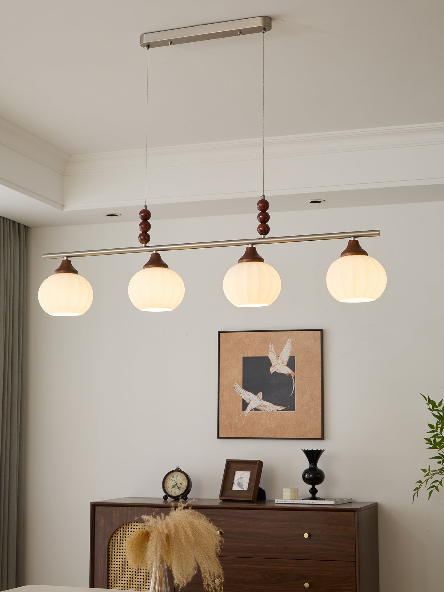 Lunalux Modern Pendant Light - Sleek Hanging Lamp for Kitchen Island, Dining Room & Bedroom - Adjustable LED Ceiling Fixture with Dimmable Warm White Light