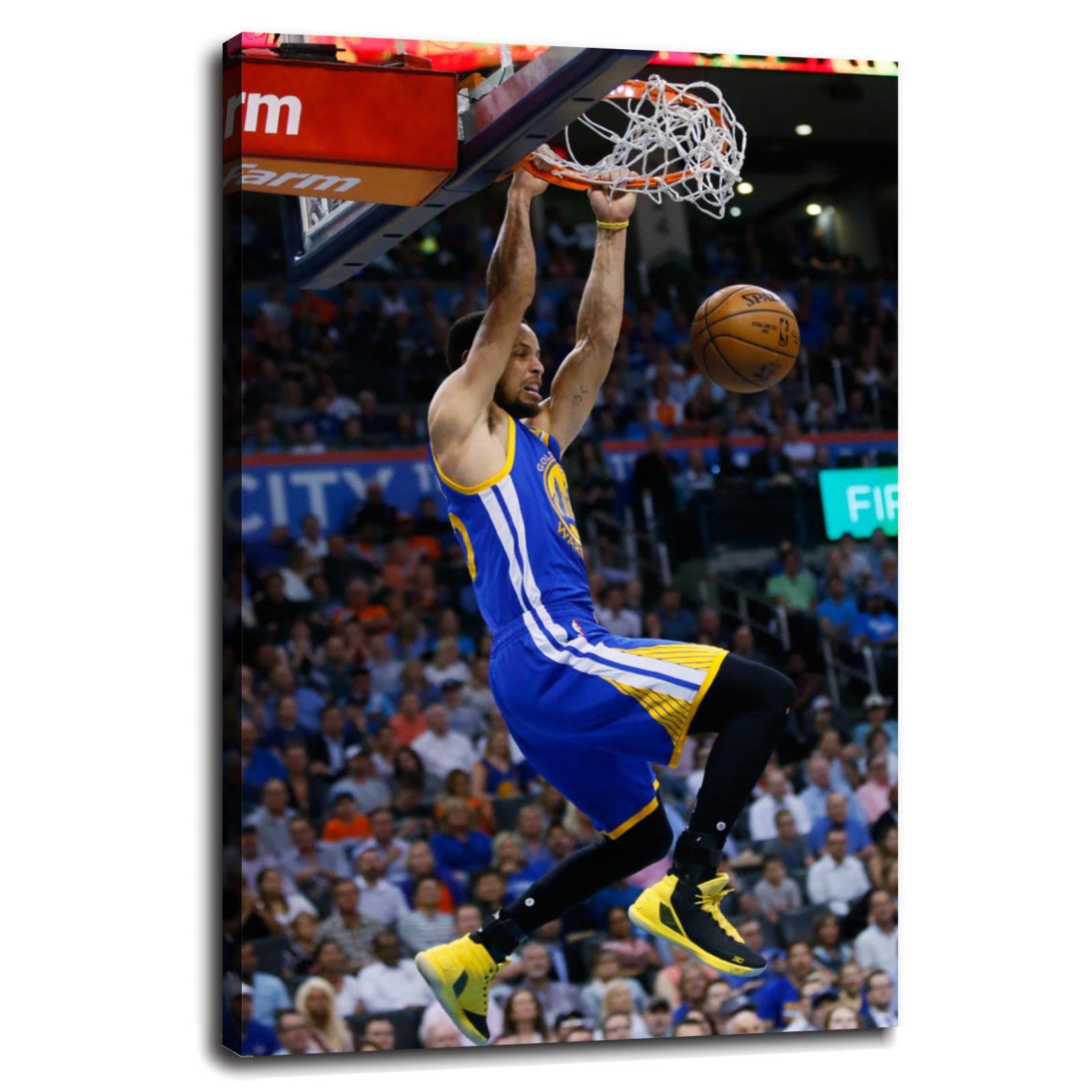 Seth Curry Basketball Wall Art Canvas Print Poster - Framed 36x24 Inches - Perfect for Home, Office, Man Cave & Sports Room Decor
