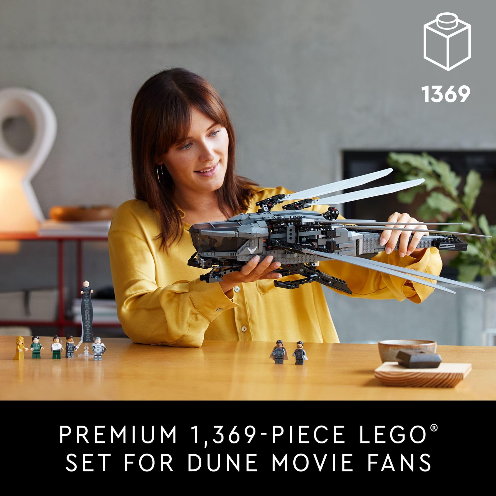LEGO Icons Dune Atreides Royal Ornithopter Building Set | Collectible Sci-Fi Model Kit with 8 Minifigures (Chani, Baron Harkonnen) | Perfect Gift for Adult Dune Movie Fans | Build, Display & Play with Authentic Dune-Themed Details | Great for Home Decor, Office Display & Sci-Fi Collections