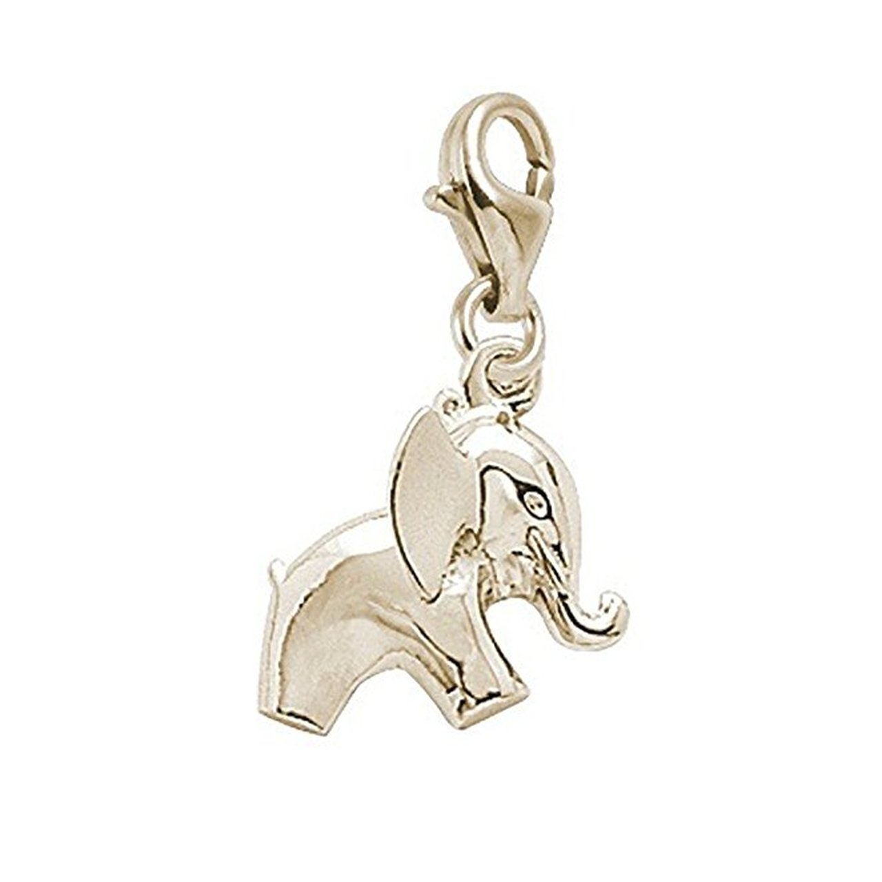 10K Yellow Gold Elephant Charm Pendant with Lobster Claw Clasp - Dainty Jewelry for Bracelets & Necklaces - Perfect for Gifts, Birthdays, and Everyday Wear