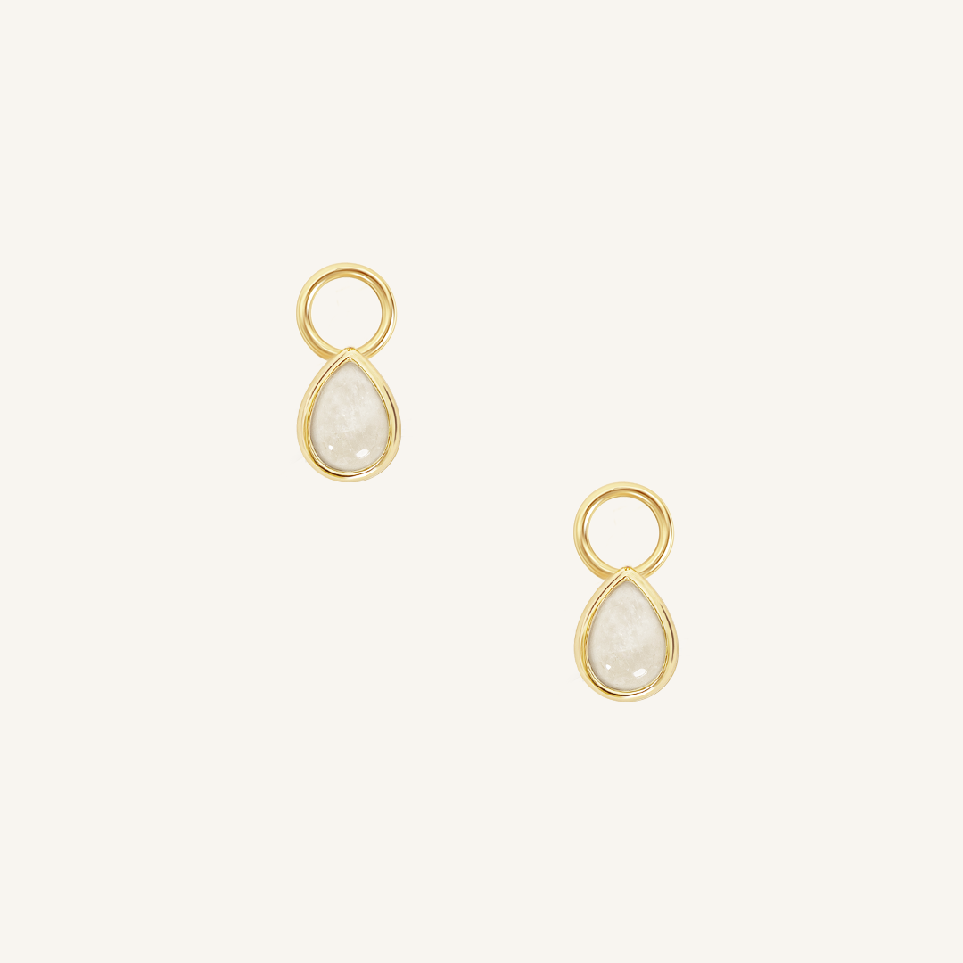 Moonstone Troop Hoop Earrings Set of 2 - Dainty Silver Jewelry for Women, Boho Chic Accessories - Perfect for Weddings, Parties & Everyday Wear