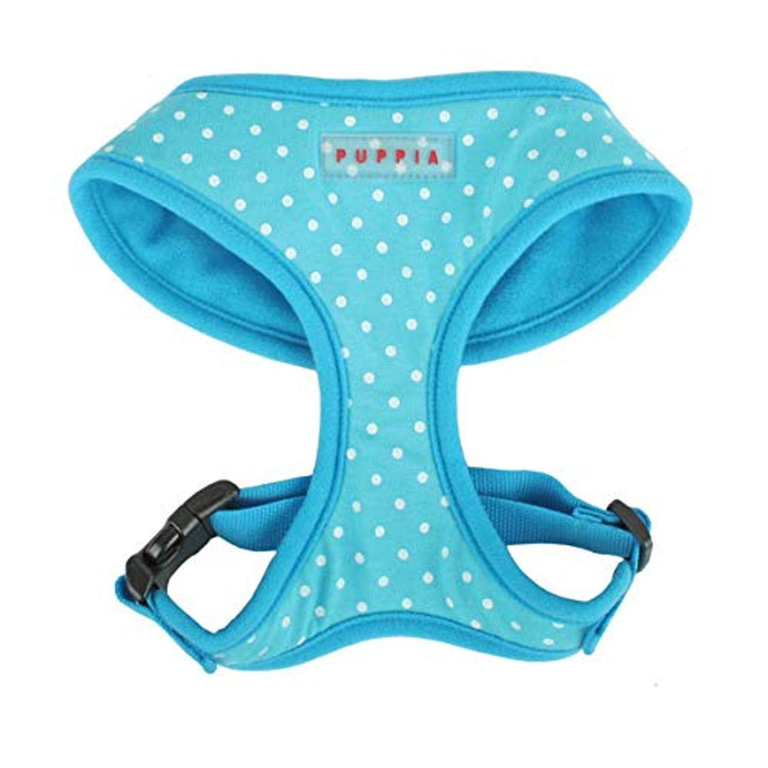 **Puppia Dotty No-Pull Dog Harness - Adjustable Over-the-Head Walking Harness for Small & Medium Dogs - Sky Blue - Perfect for Training, Walks & Outdoor Adventures**