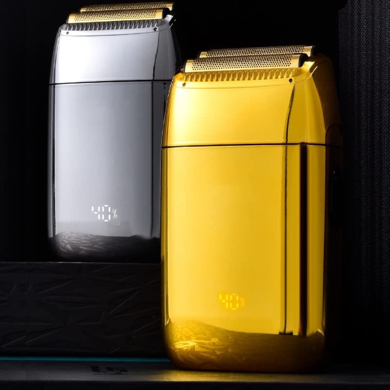 Professional Men's Electric Razor - Rechargeable USB Shaver with Metal Housing for Smooth Shaving, Gold | Perfect for Travel, Home & Office Use
