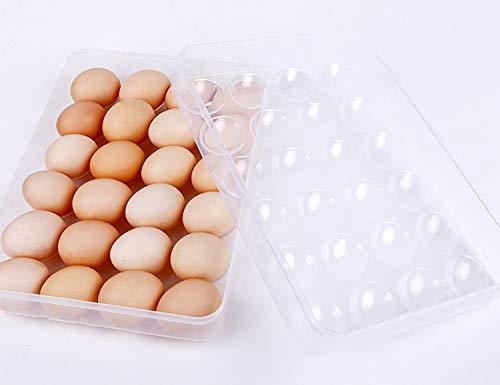 Sooyee 2-Pack Clear Plastic Egg Storage Containers - Stackable Refrigerator Egg Holder for 48 Eggs, Perfect for Deviled Egg Tray, Countertop Organization & Party Food Display