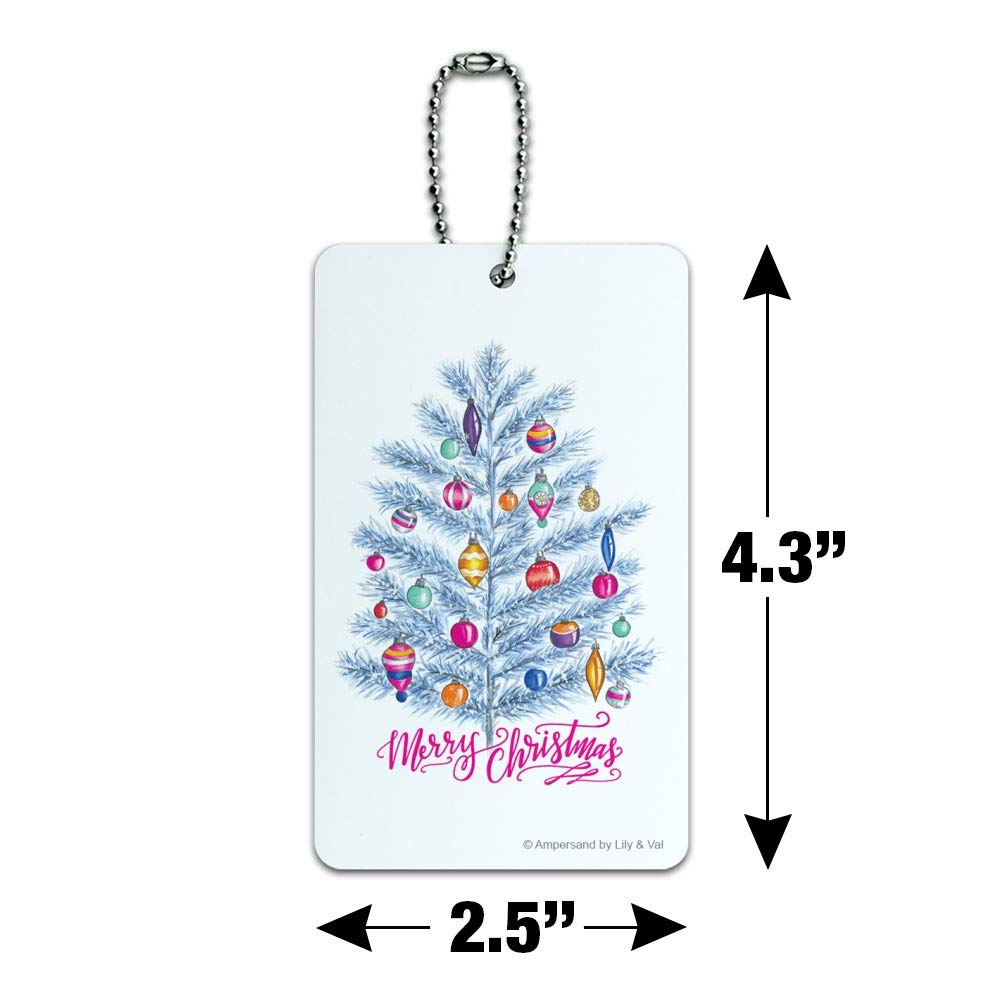 Festive Christmas Tree Luggage Tag with Ornaments - Durable Suitcase ID Tag for Carry-On Bags - Perfect for Holiday Travel & Gift Giving