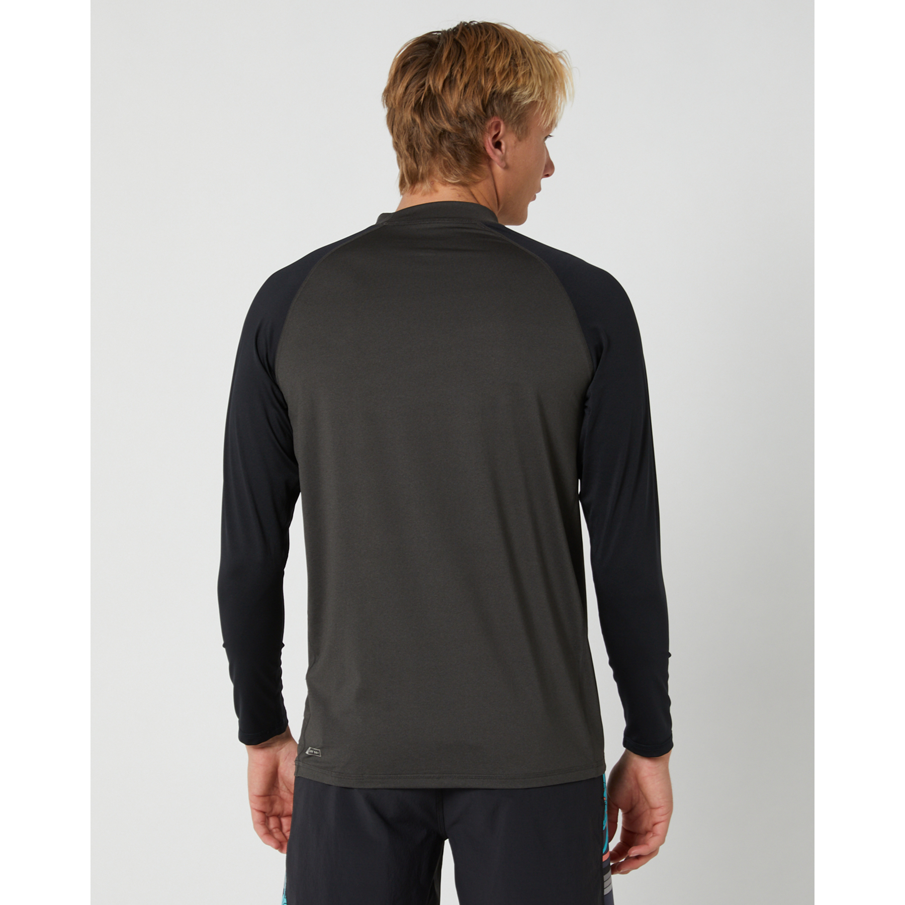 Rip Curl Shock Long Sleeve UPF 50+ Sun Protection Rash Guard Shirt - Black Marle for Surfing, Swimming & Outdoor Activities