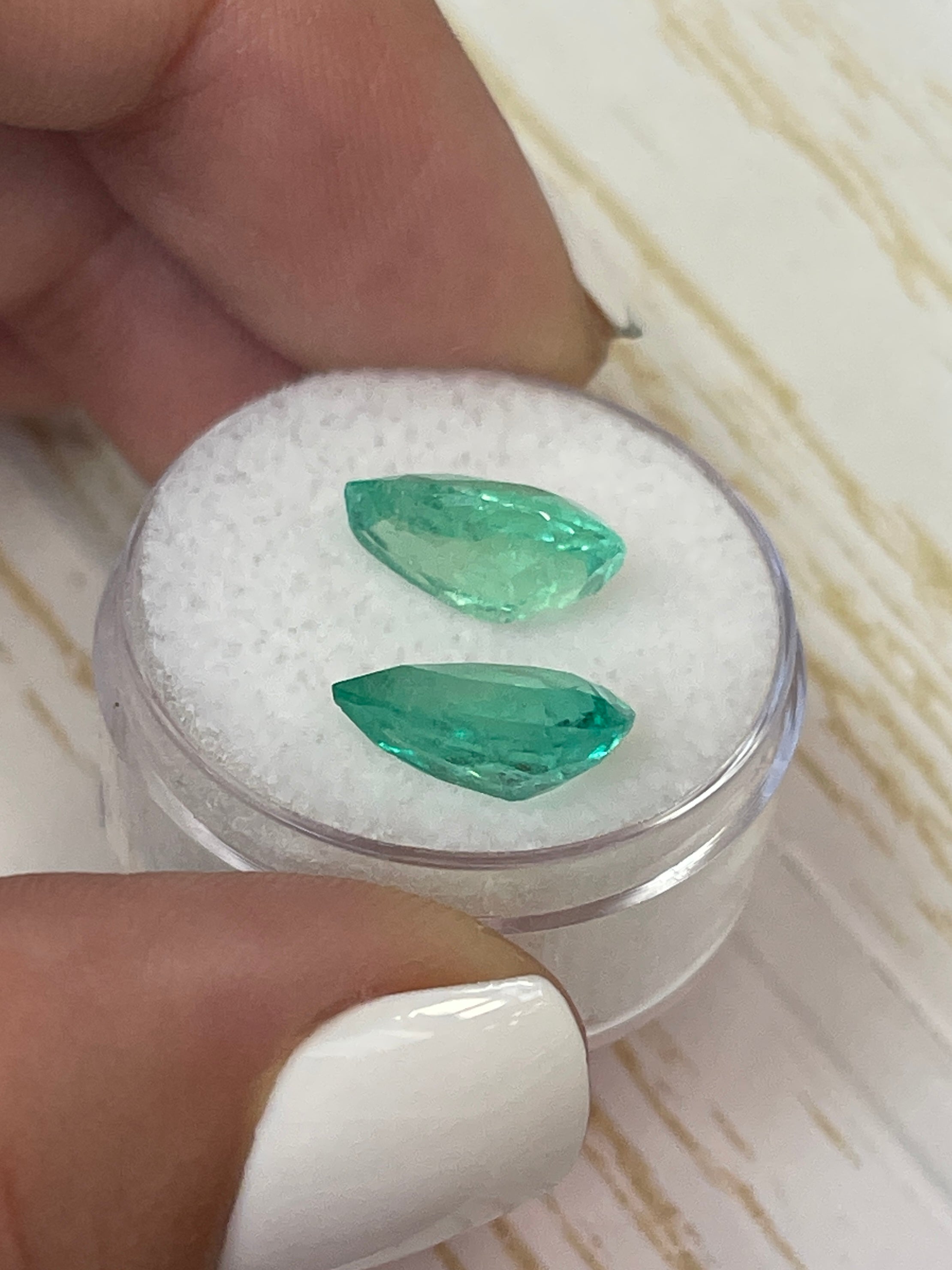 5.72tcw 12x8 Matching Loose Colombian Emeralds Pear Cut - Natural Green Gemstones for Jewelry Making, Engagement Rings & Luxury Gifts