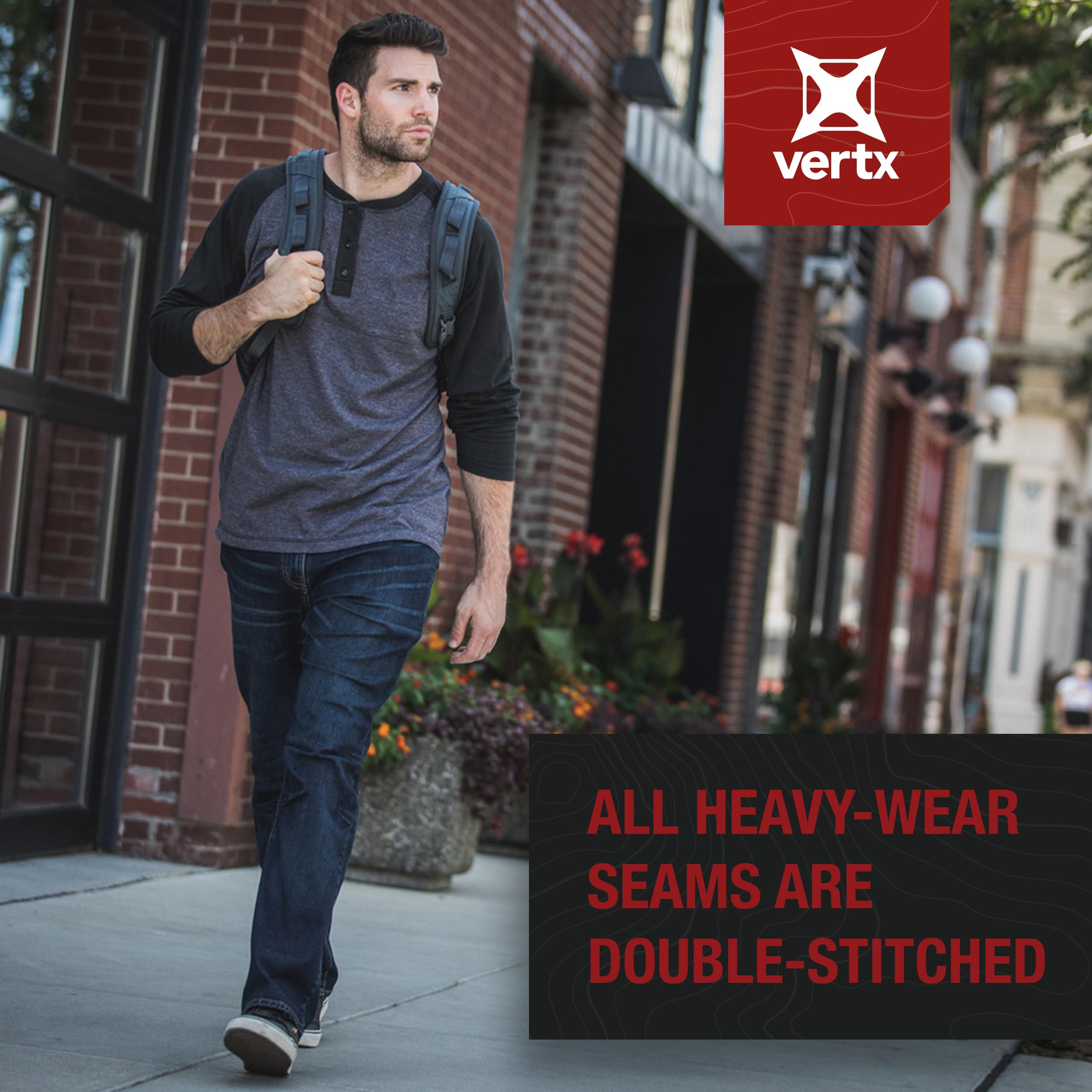 Vertx Defiance Men's Tactical Jeans - Stretch Relaxed Fit Heavy-Duty Pants with 11 Pockets for EDC, CCW & Outdoor Activities | Perfect for Hiking, Camping, Tactical Training & Everyday Wear