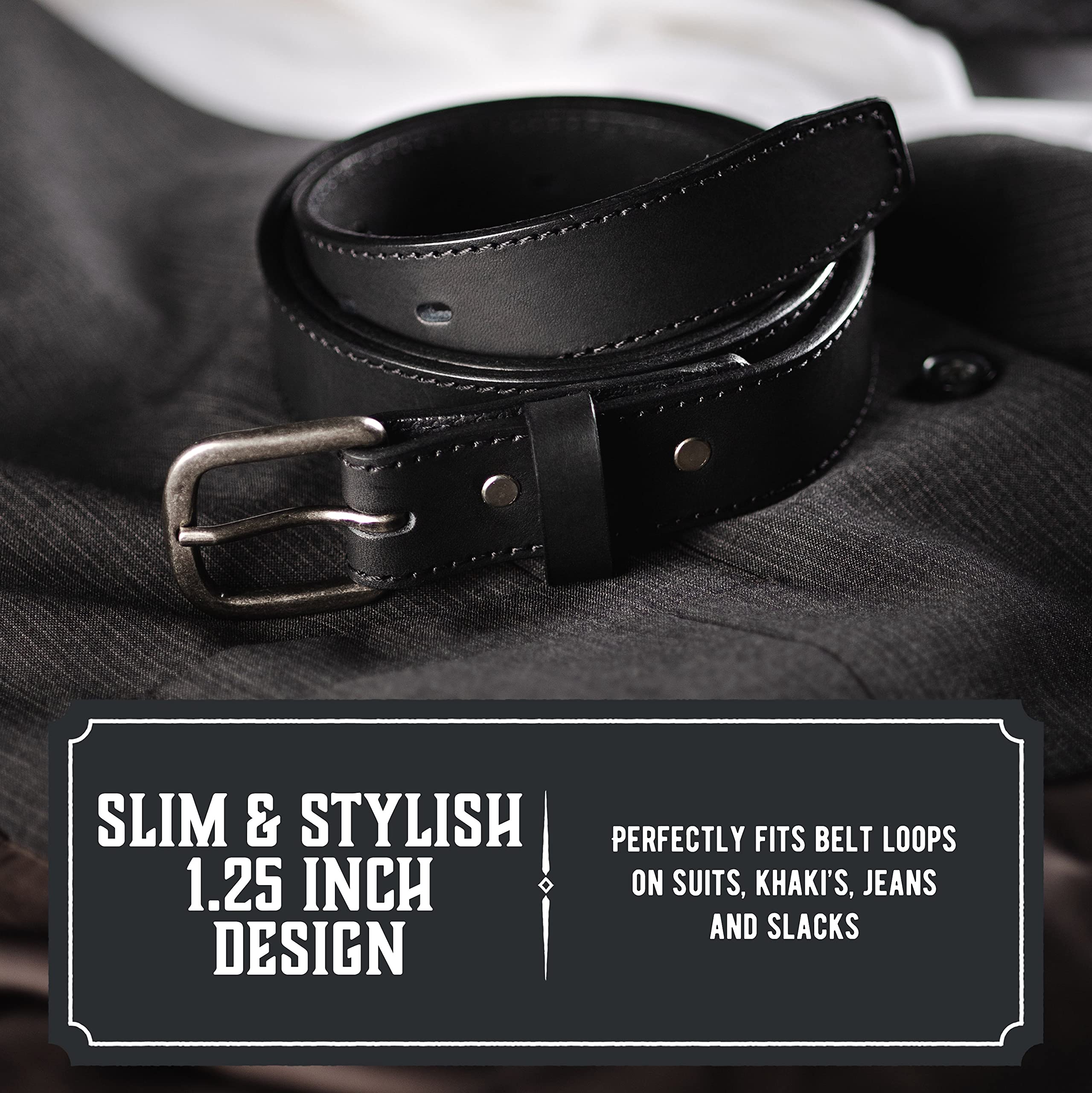 Premium Genuine Leather Dress Belt for Men | 1 1/4 Inch Width | Made in USA | Executive & Business Attire Essential | Perfect for Office, Weddings & Formal Occasions