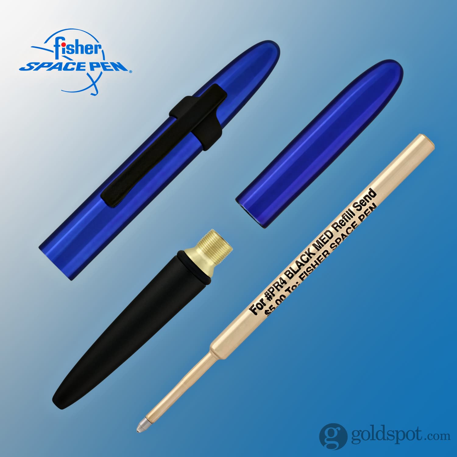 Fisher Space Pen Bullet Ballpoint Pen - Blueberry & Matte Black - Compact, Refillable, Pressurized Ink for Writing Anywhere - Perfect for Travel, Outdoor Adventures, and Everyday Carry (EDC)