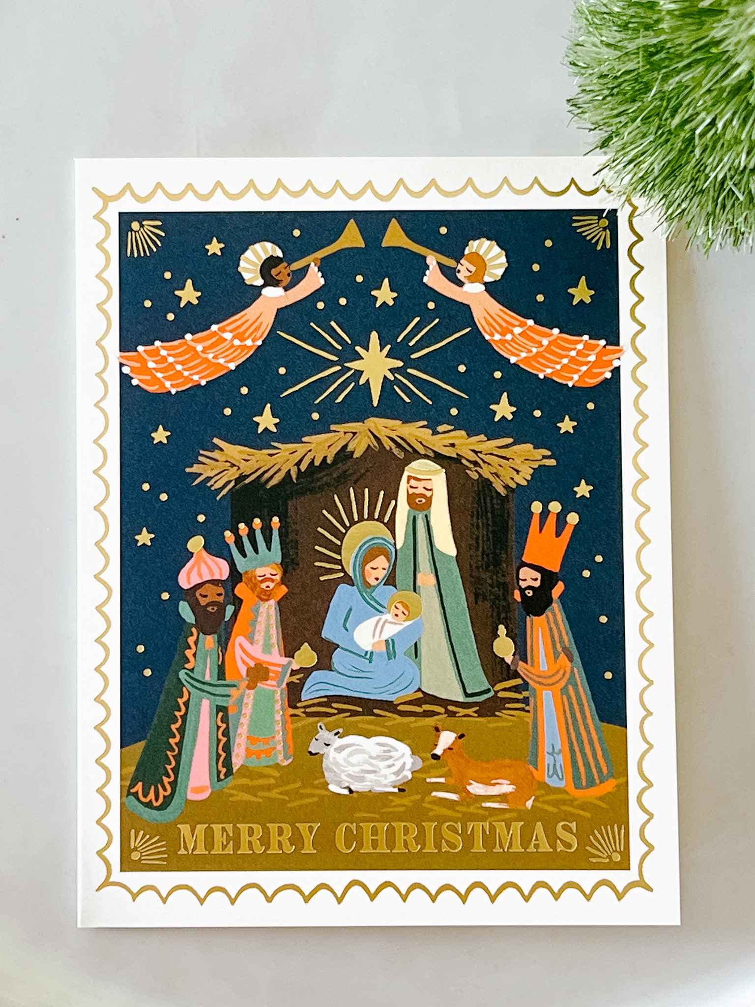Christmas Nativity Card Boxed Set of 8 - Religious Holiday Greeting Cards for Family & Friends - Perfect for Church Events, Gift Exchanges & Holiday Decorations
