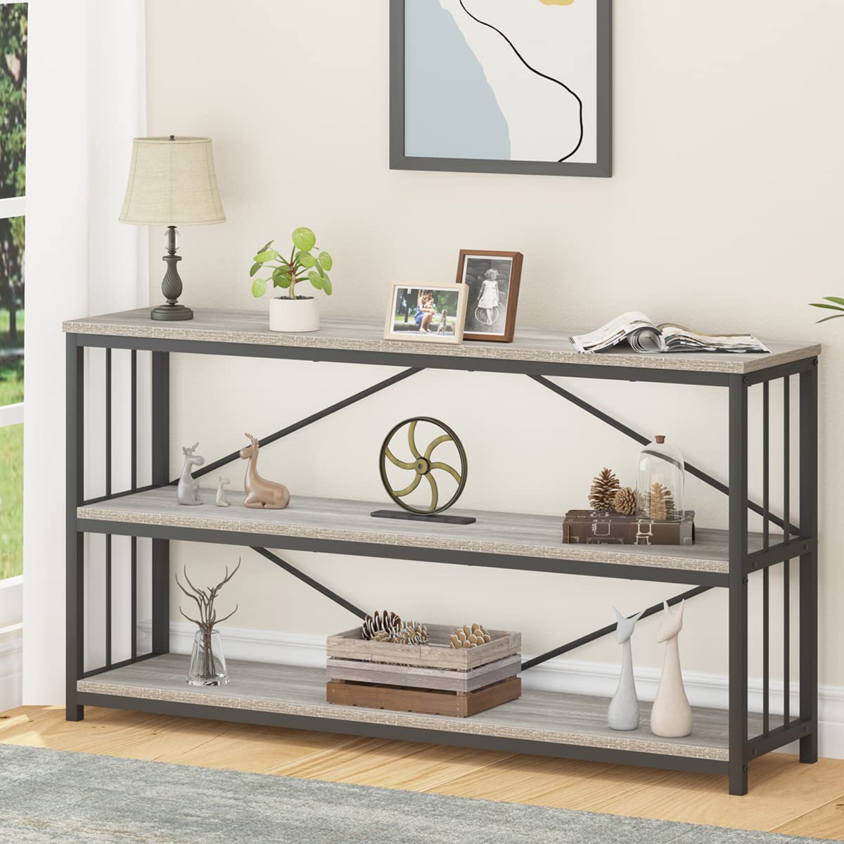 LVB Farmhouse Industrial Console Table - 55