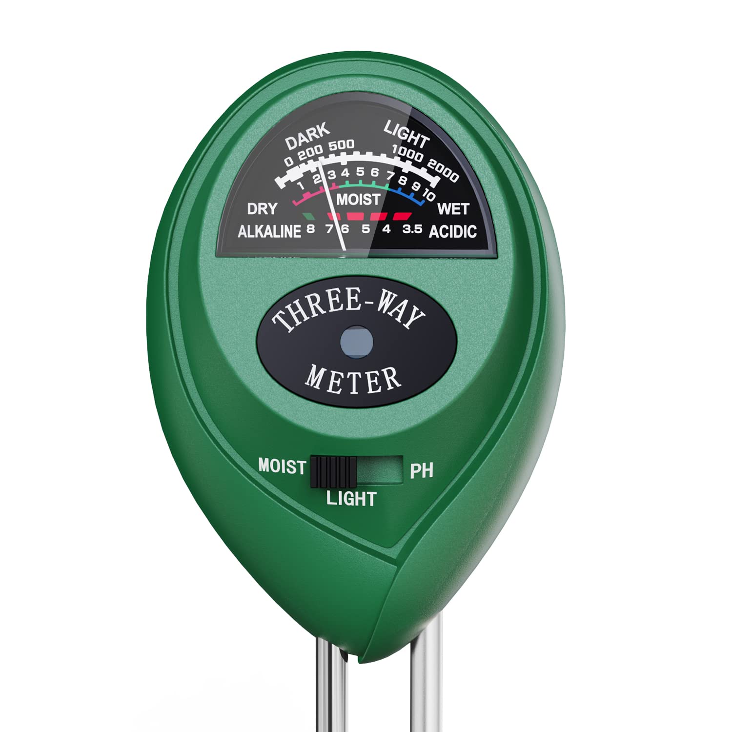 Dr.meter 3-in-1 Plant Moisture Meter - Soil Moisture, Light & pH Tester for Indoor/Outdoor Plants | No Batteries Needed | Perfect for Gardening, Houseplants & Lawn Care