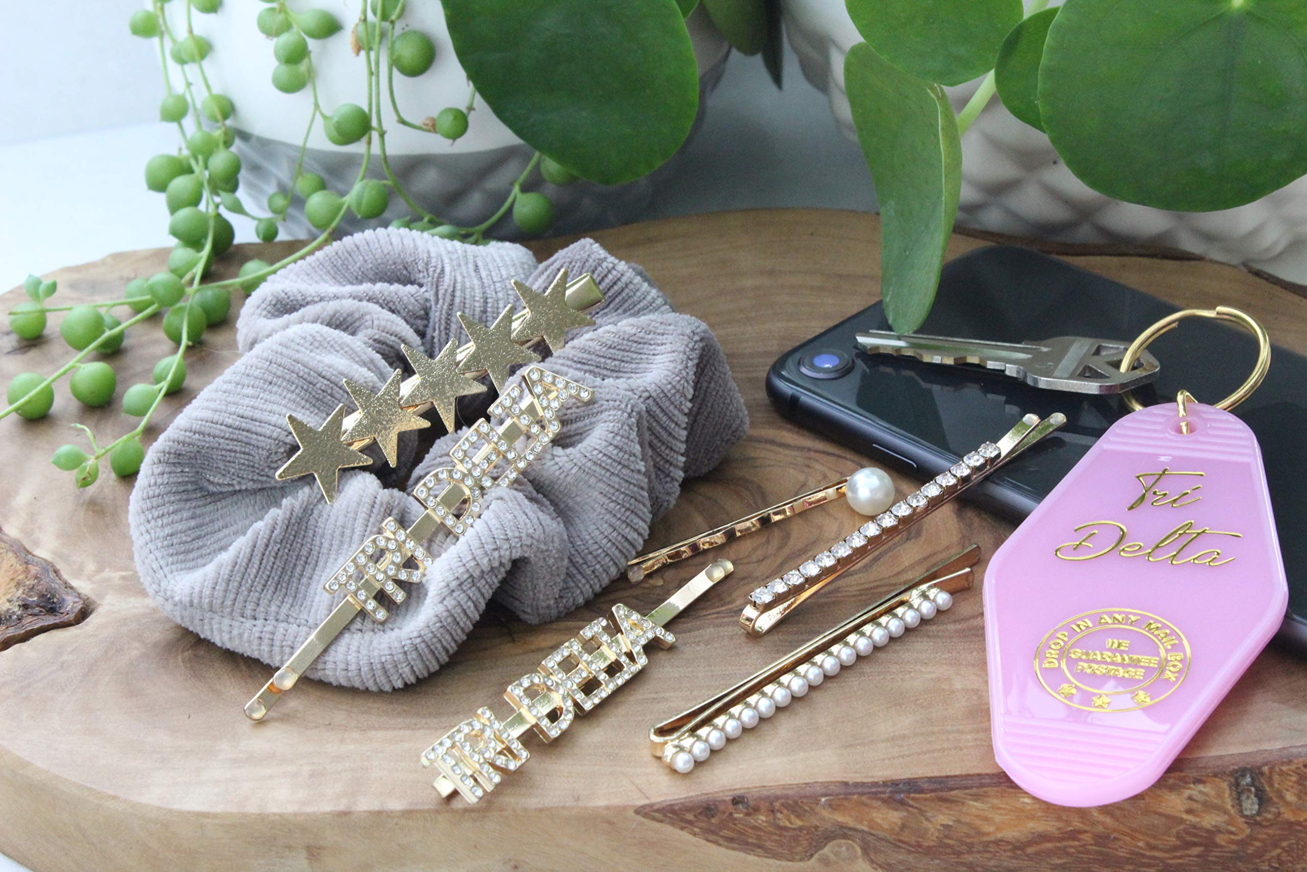 Delta Delta Delta Sorority Hair Clips - 6 Pack Hair Barrettes for Women & Girls - Perfect for Greek Life, College Events & Everyday Styling