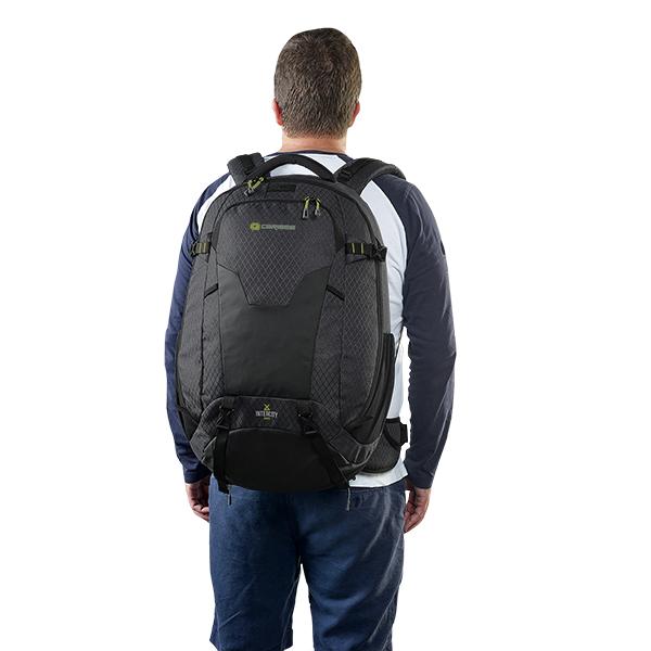 Caribee Intercity 50L Travel Backpack Black - Durable Carry-On Backpack for Commuting, Hiking & Business Trips