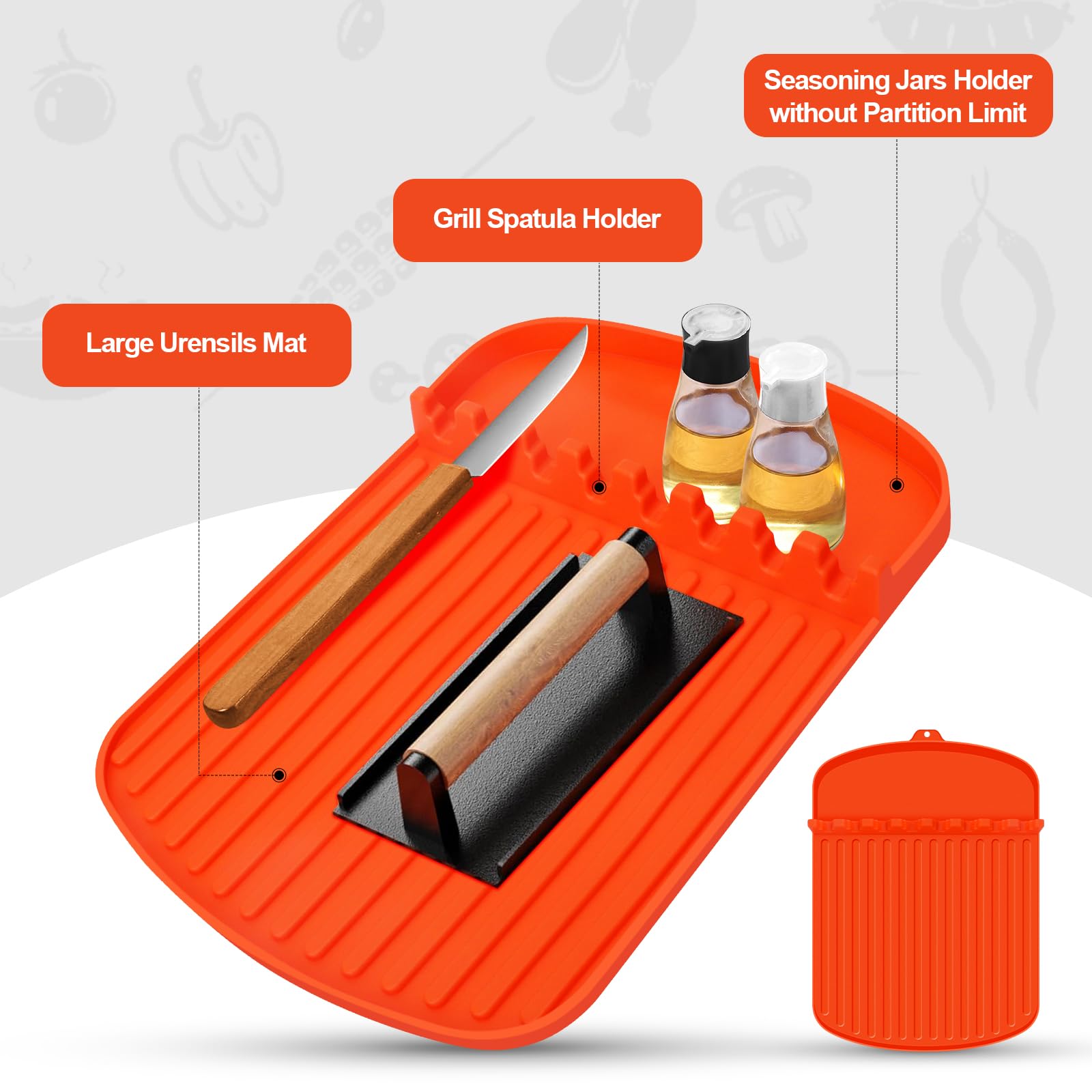 **Heat-Resistant Silicone Griddle Tools Mat for Blackstone Grills - 16.9