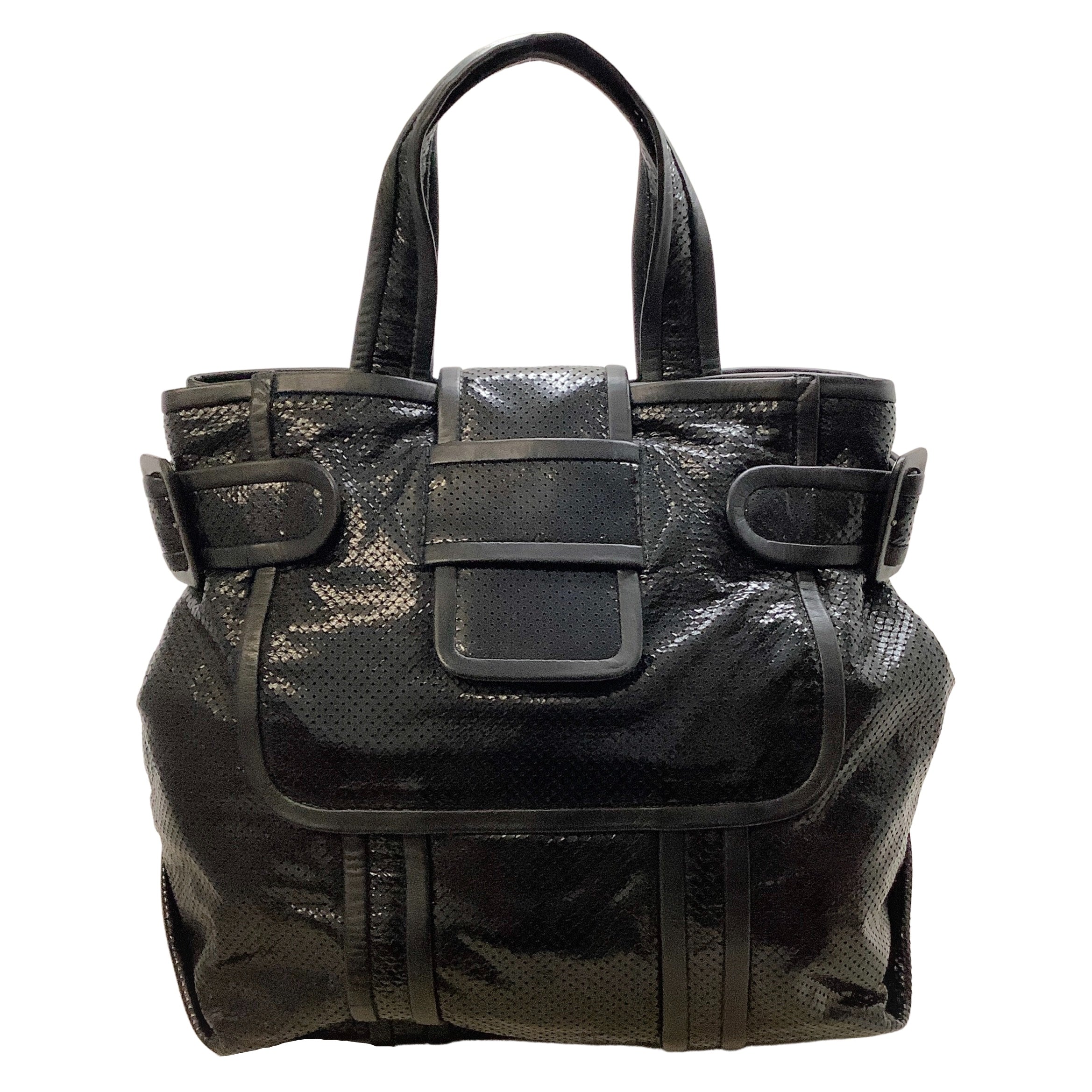 Pierre Hardy Black Perforated Leather Tote Bag - Stylish Designer Handbag for Women, Perfect for Work, Travel & Everyday Use